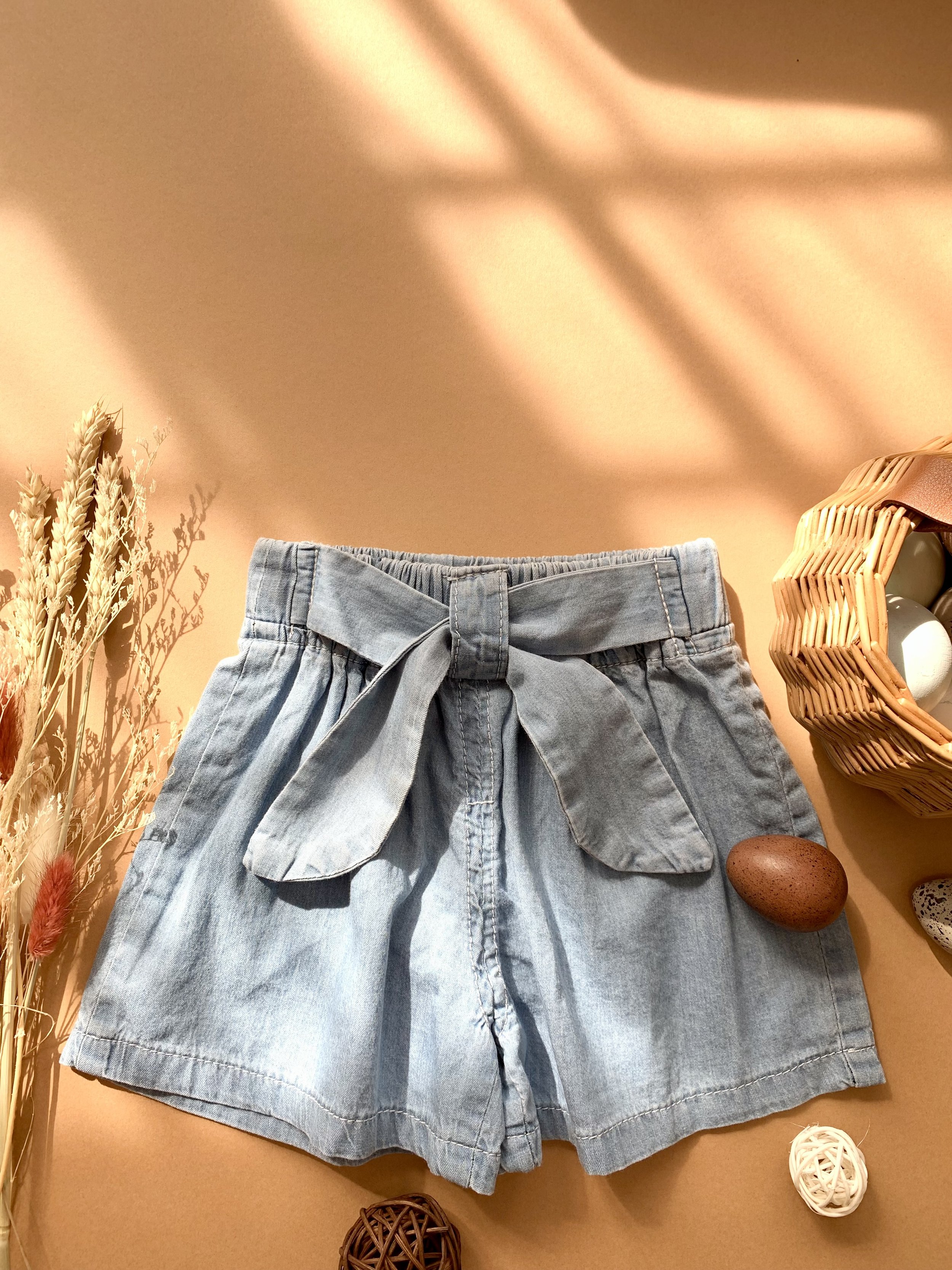 Genboku Kidswear Tie Front A-line Shorts