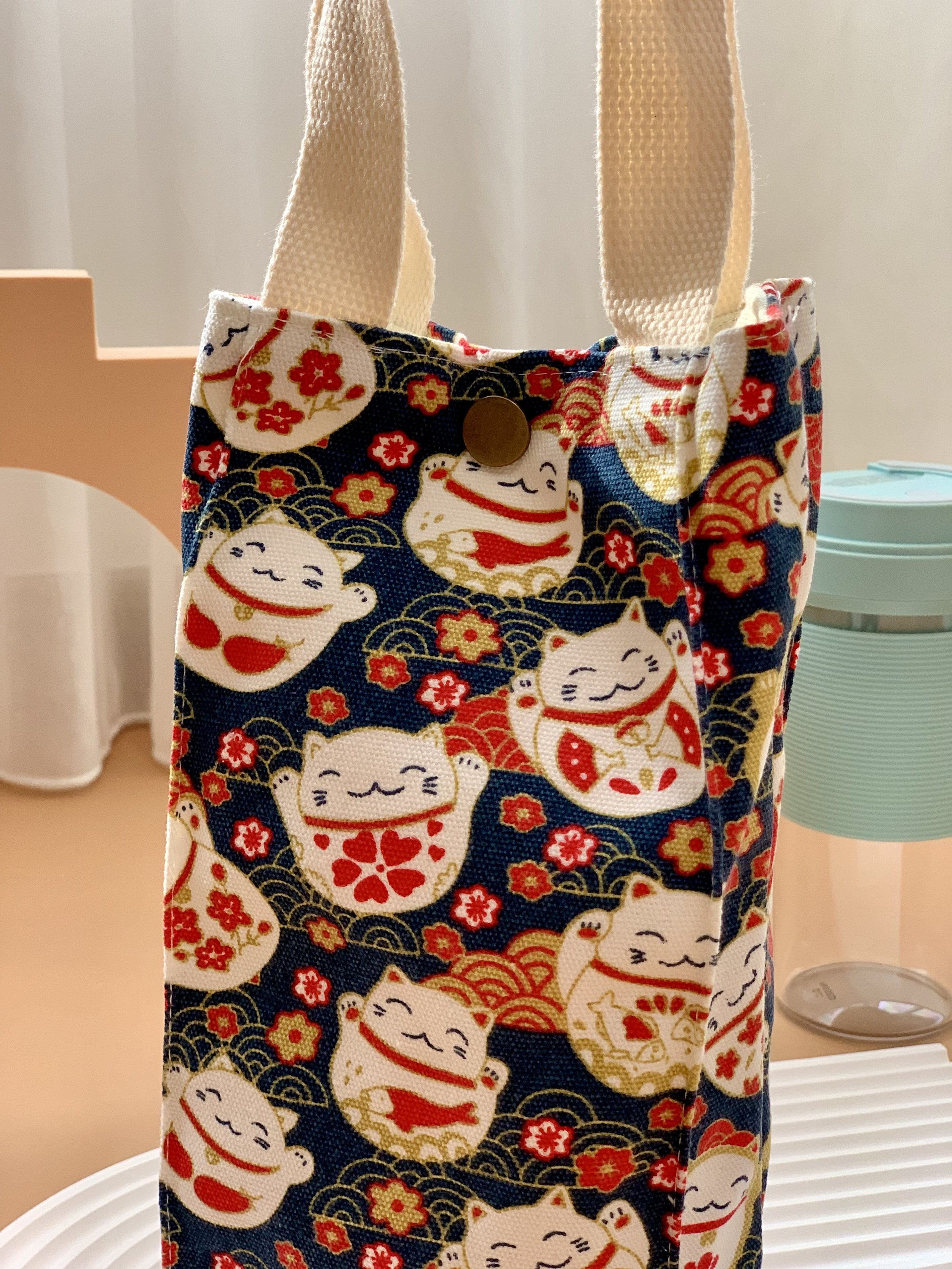 Genboku Water Bottle Carrier Lucky Cat
