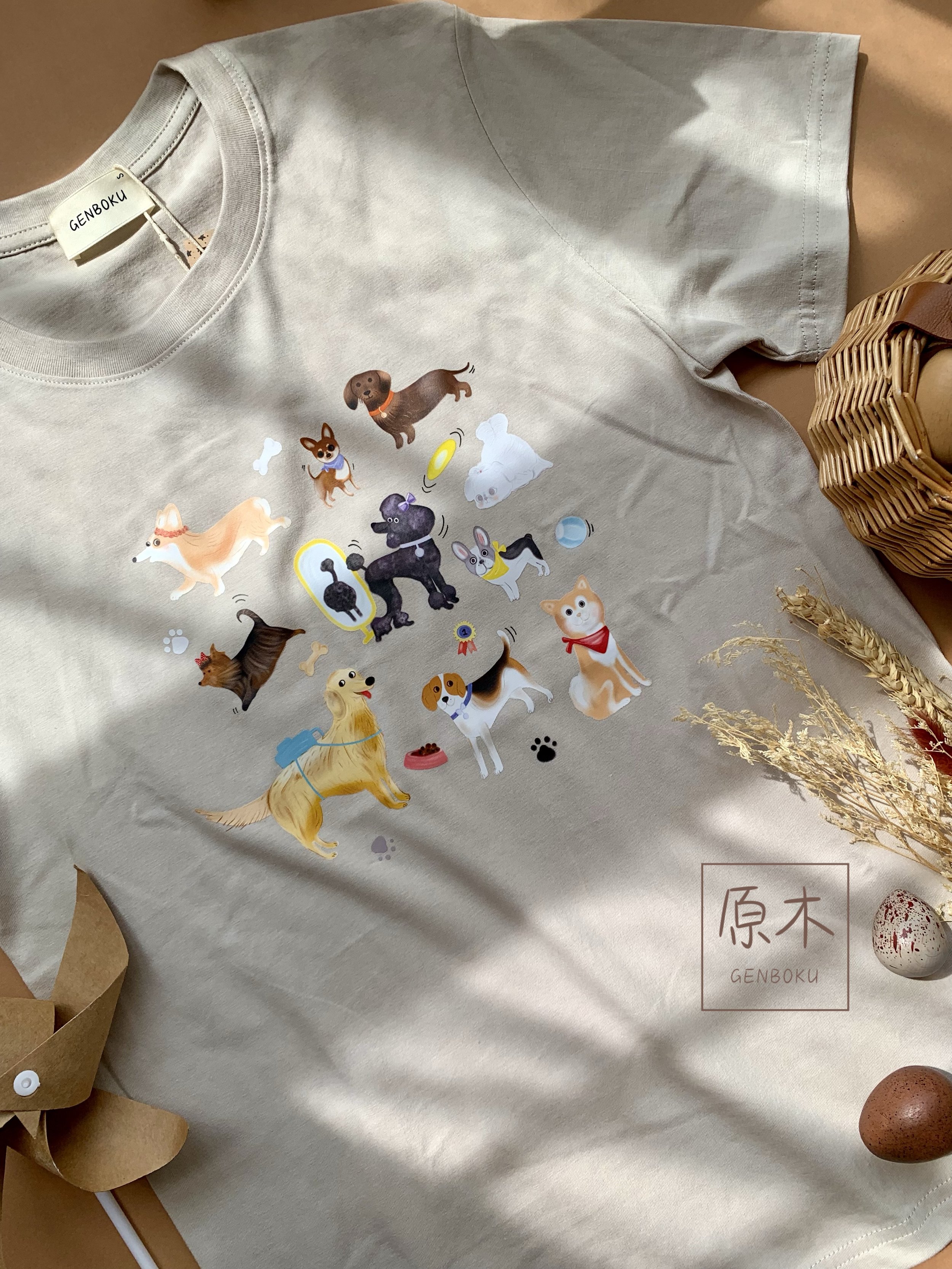 GENBOKU UNISEX COTTON TEE MY FURRY FRIENDS
