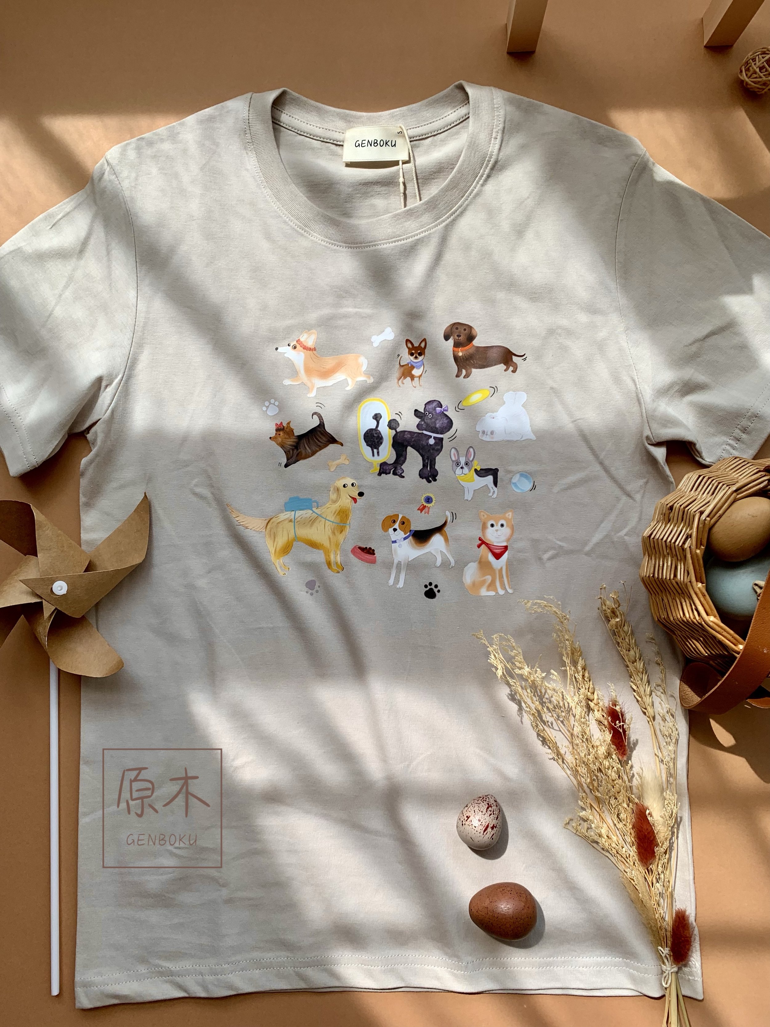 GENBOKU UNISEX COTTON TEE MY FURRY FRIENDS