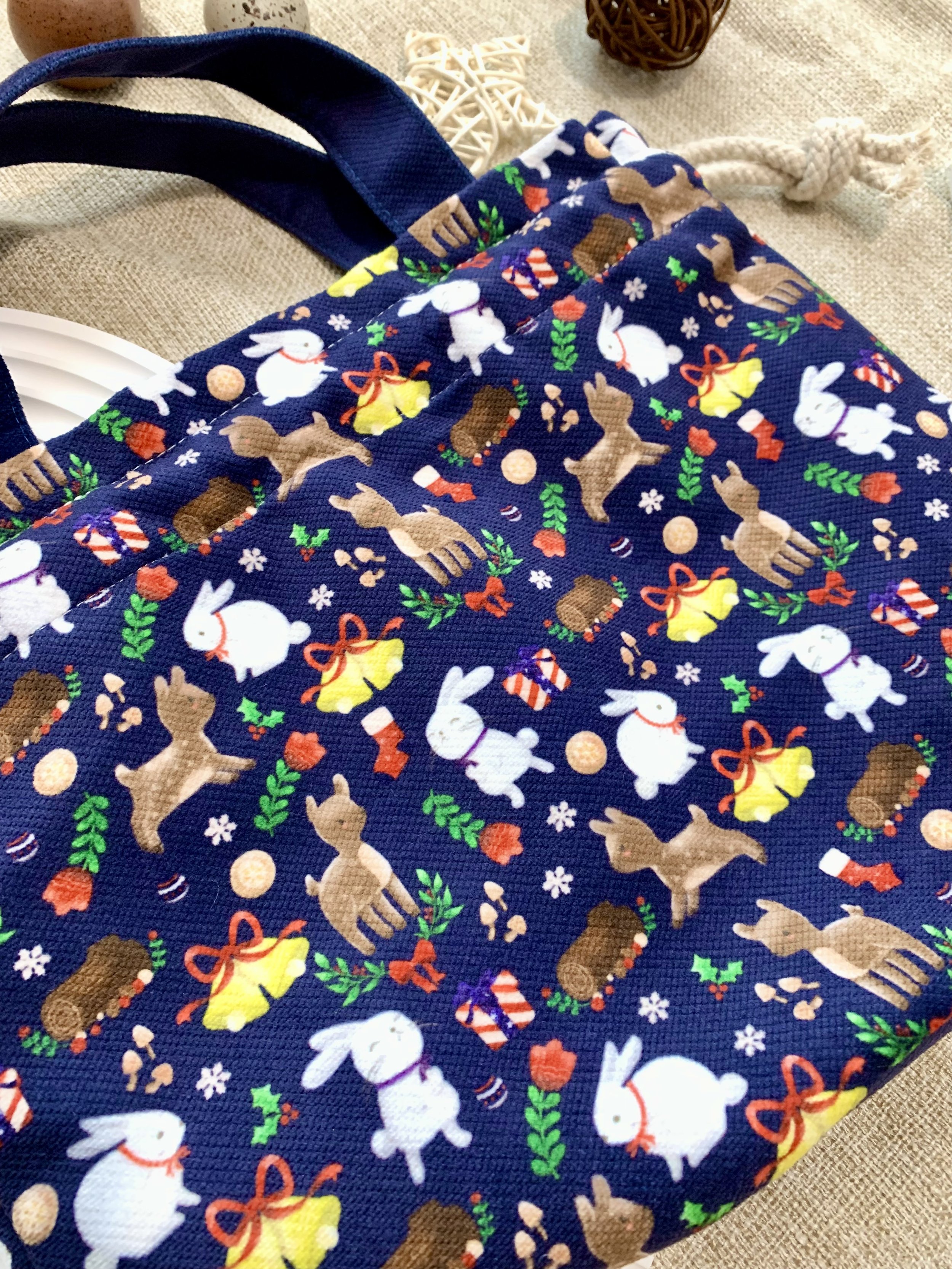 Genboku Japanese Lunch Bag Holiday Season Navy
