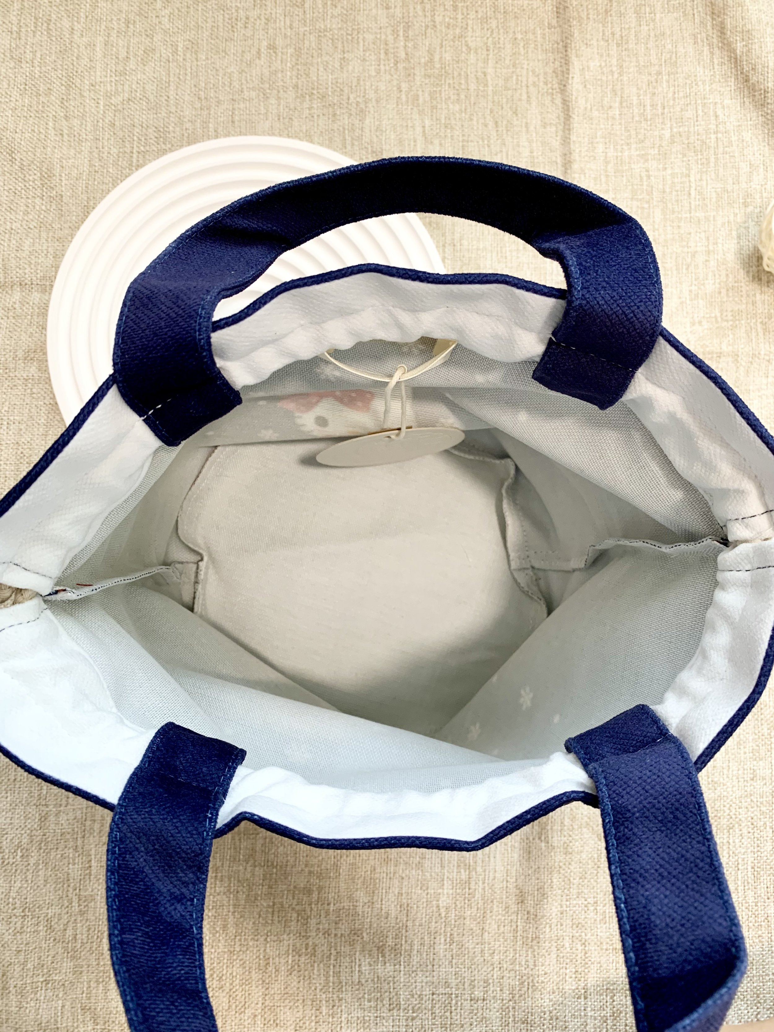 Genboku Japanese Lunch Bag Hello Kitty Navy