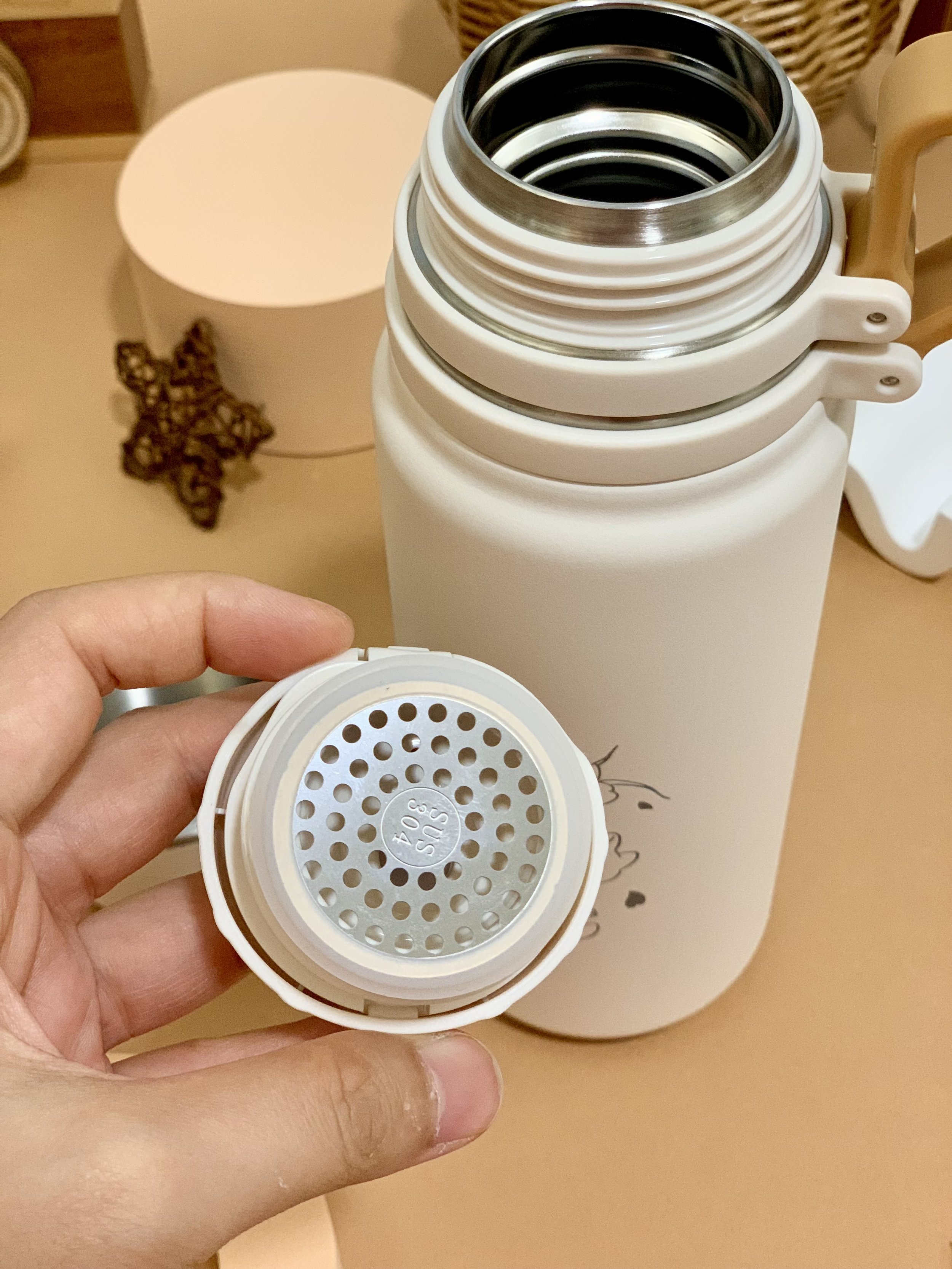 Genboku Thermal Flask Sakura Cat SUS 316, 800ml