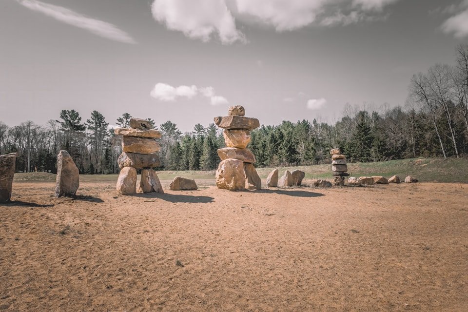 Inukshuks standing tall in the clearing at Limber Forest.
#LimberForest #Inukshuk #naturephotography
