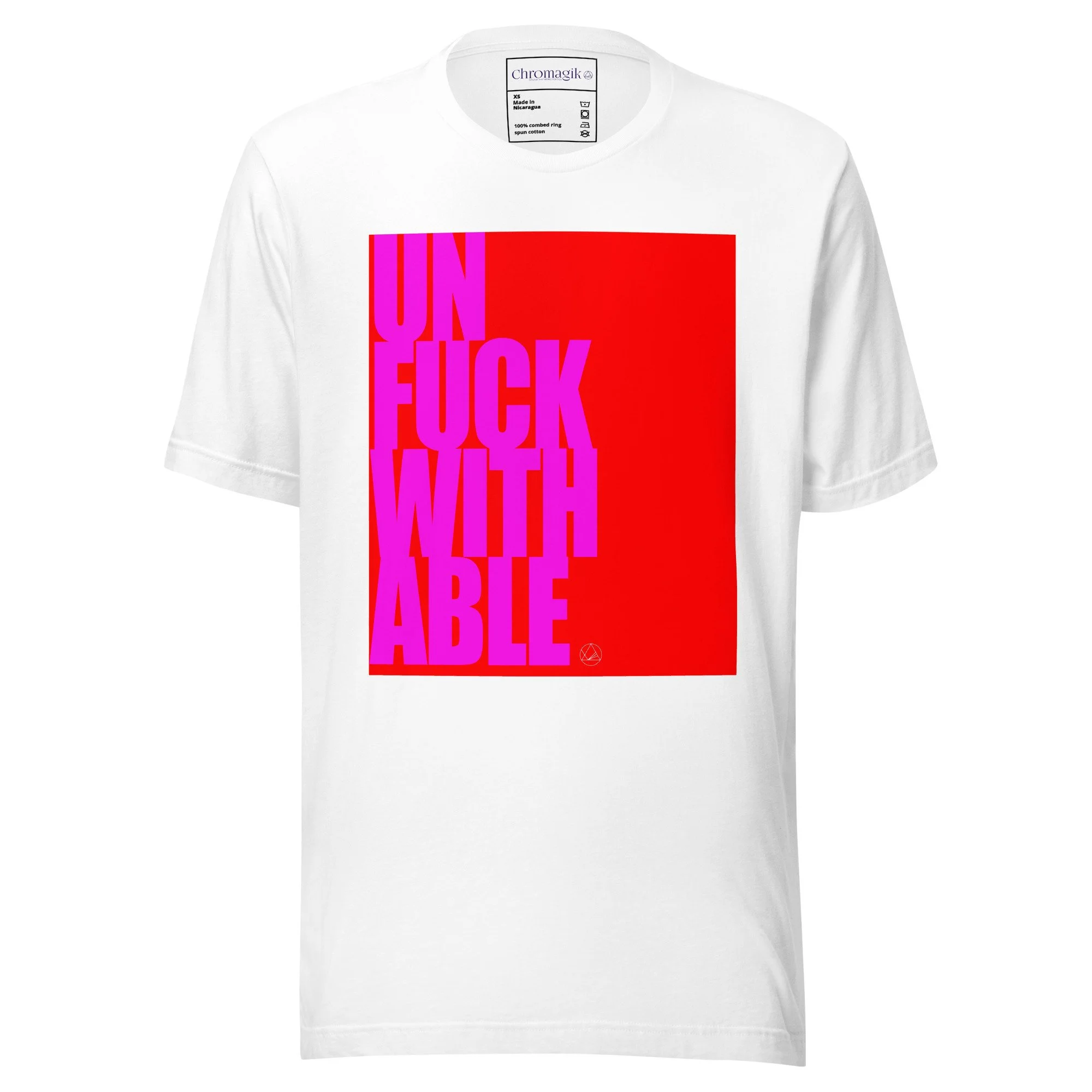 Unf*ckwithable Neon Pink  & Red men's/women's t-shirt