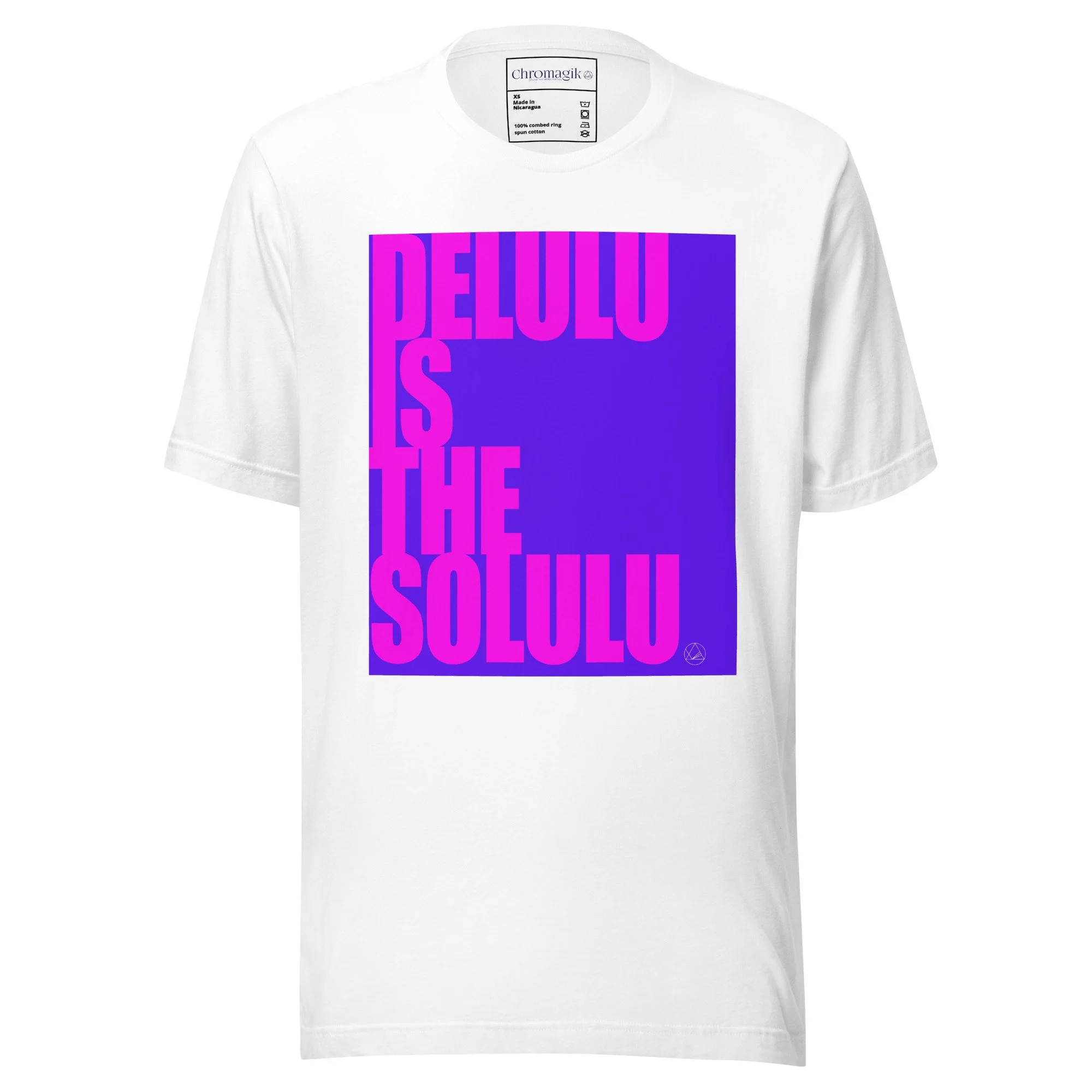 Delulu Is The Solulu Neon Pink & Purple men's/women's t-shirt