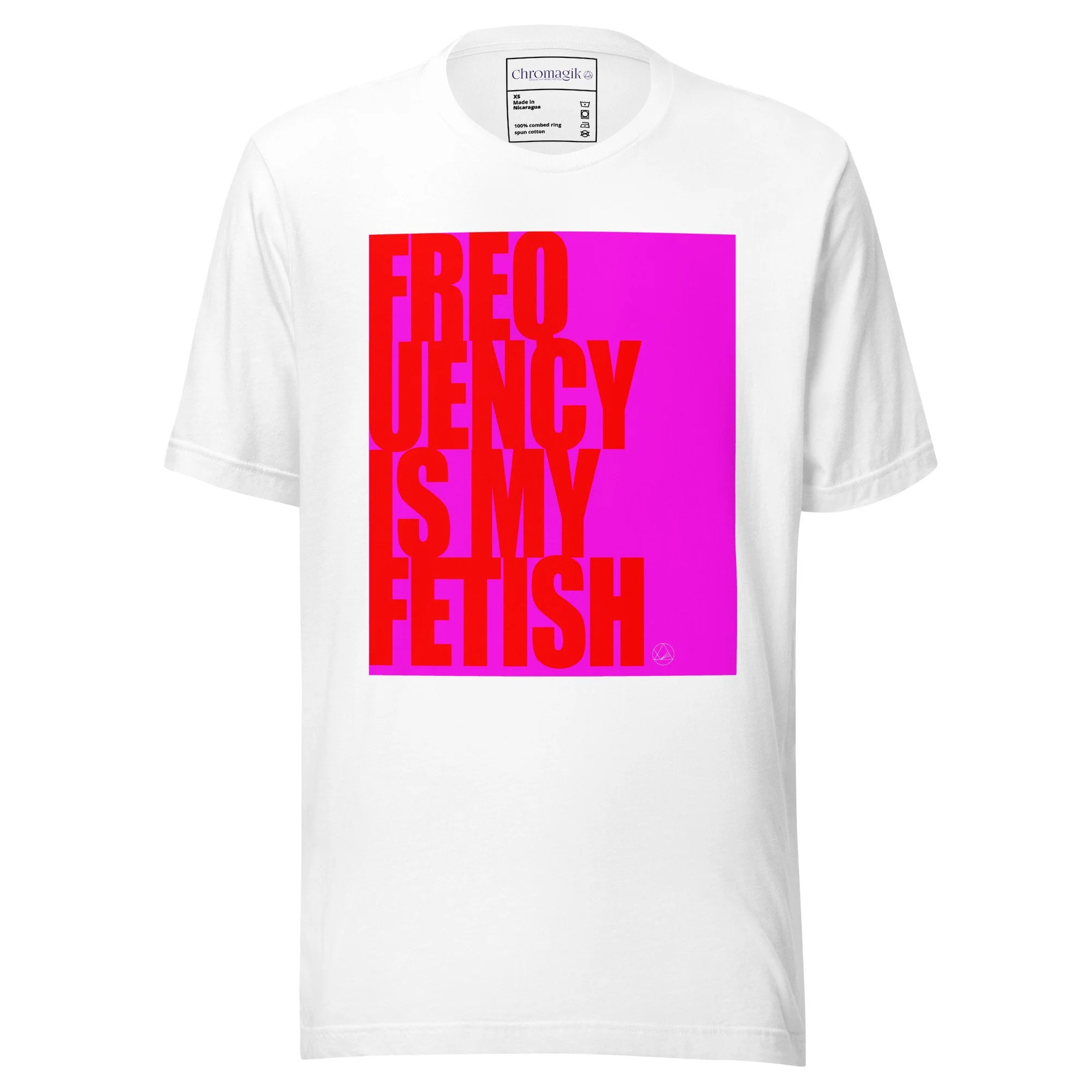 Frequency Is My Fetish Neon Pink & Red men's/women's t-shirt