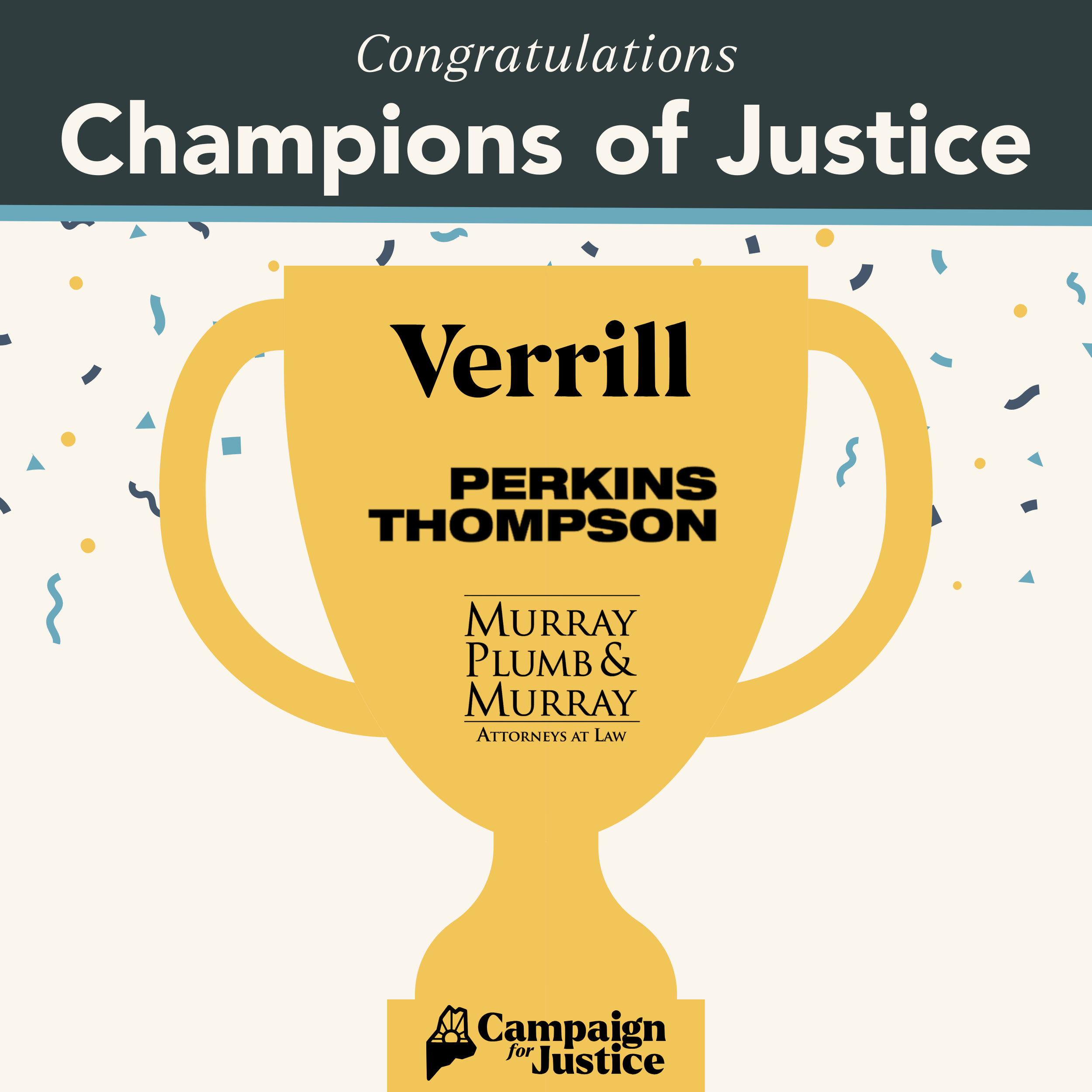 Champions of Justice Announced