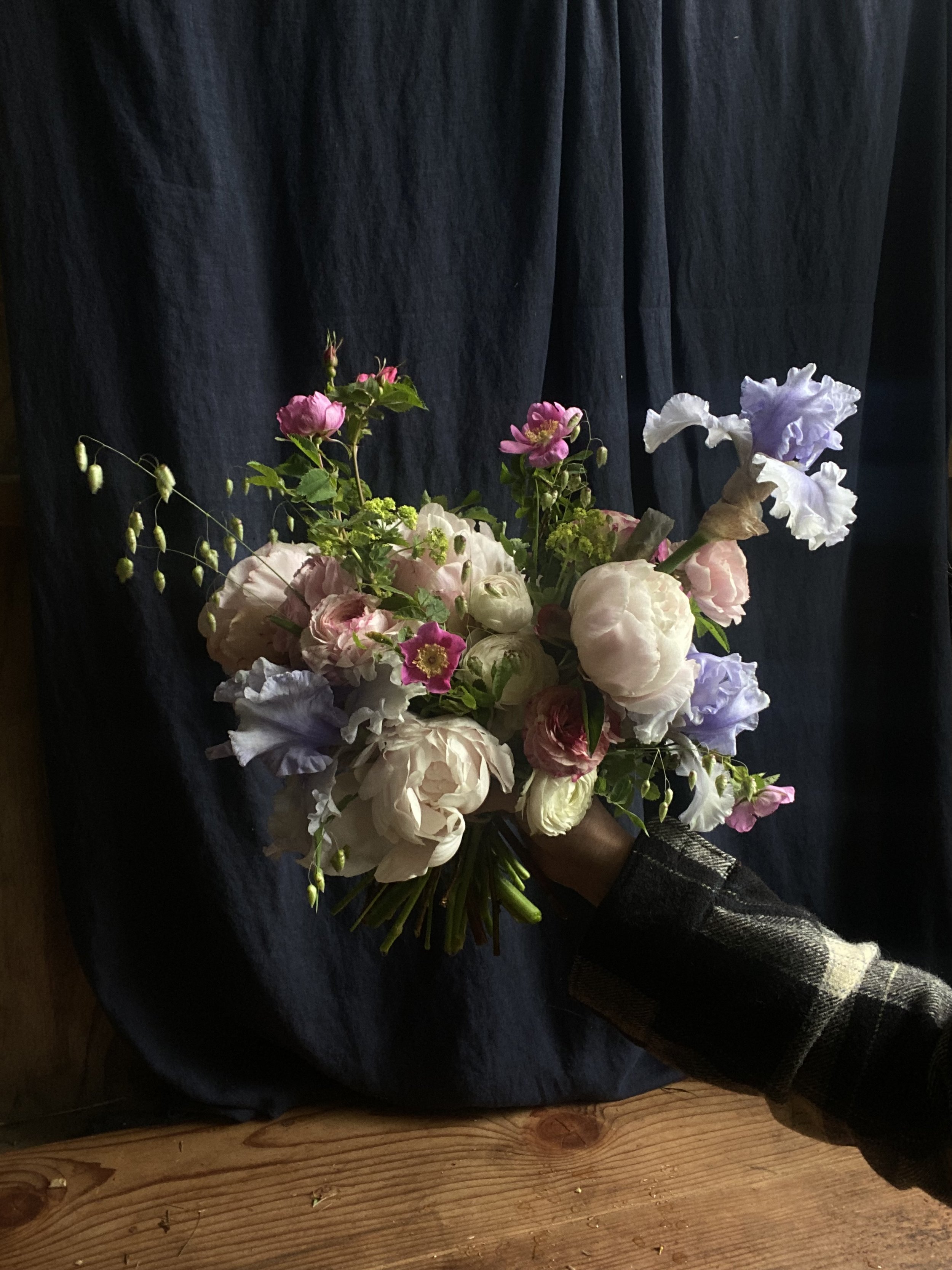 June Bridal Bouquet with Iris, Peony and Roses.jpeg