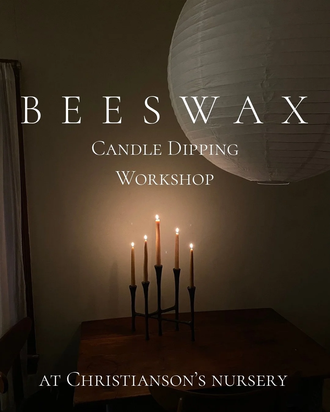 🕯️ Join me at the old schoolhouse at Christianson&rsquo;s Nursery (@christiansonsnursery) in the Skagit Valley on Saturday, November 22, from 2-4pm to learn the art of beeswax candle dipping.

We will gather around the sweetly scented wax pot to lea