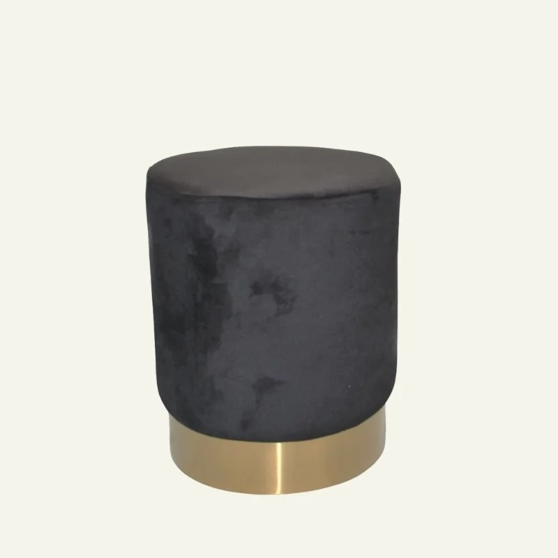 Black Velvet Pouffe