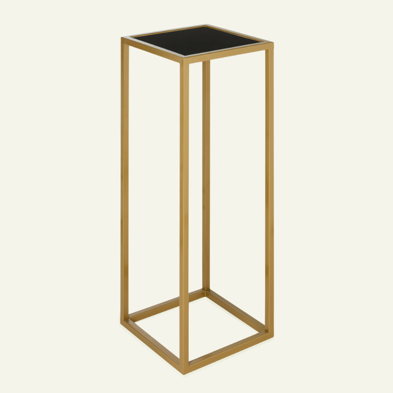 Gold Metal Poseur Table - Black Top