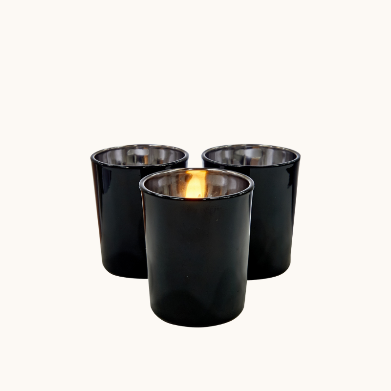 Black Glass Nightlight - Silver Inner