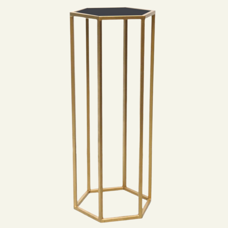 Gold Hex Poseur Table - Black Top