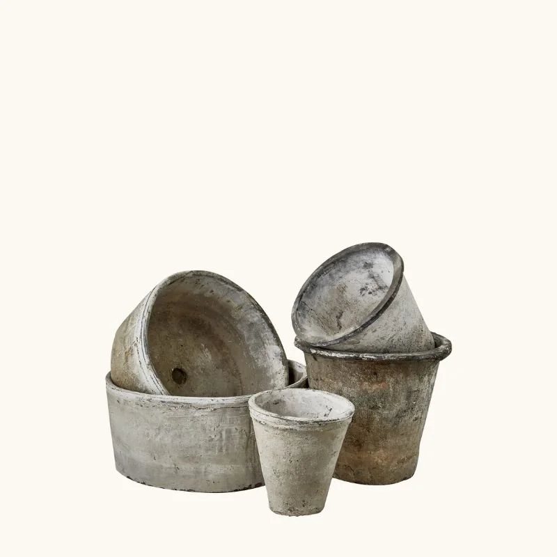 White Wash Terracotta Planters