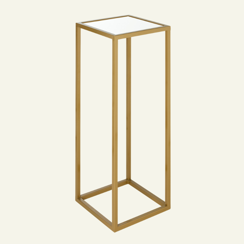 Gold Metal Poseur Table - White Top