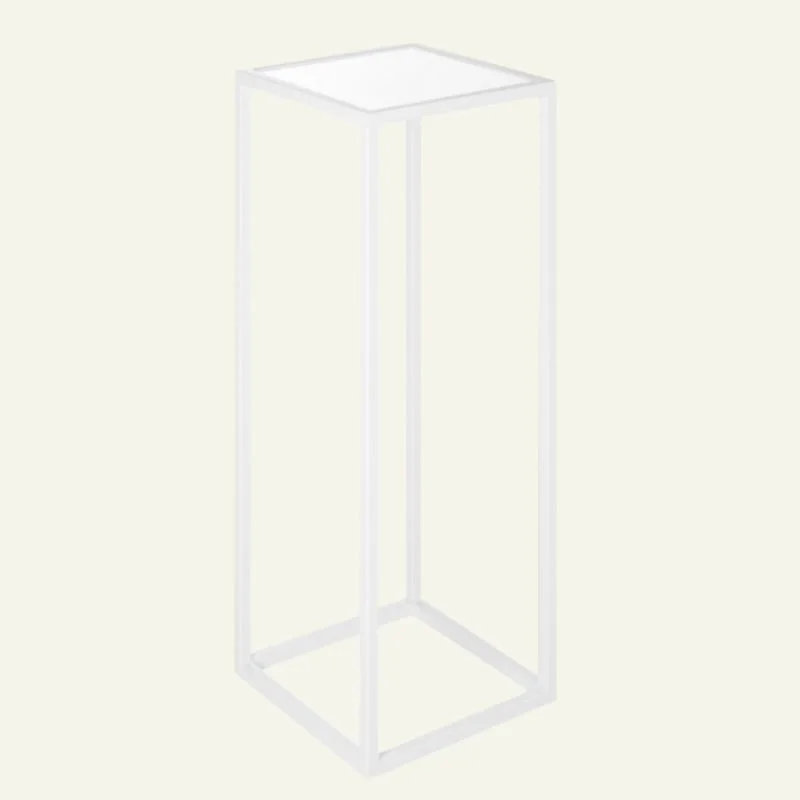 White Metal Poseur Table - White Top