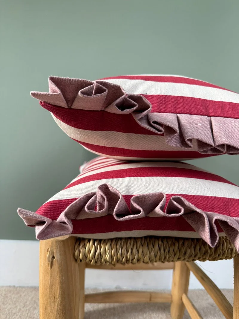 Red stripe cushion