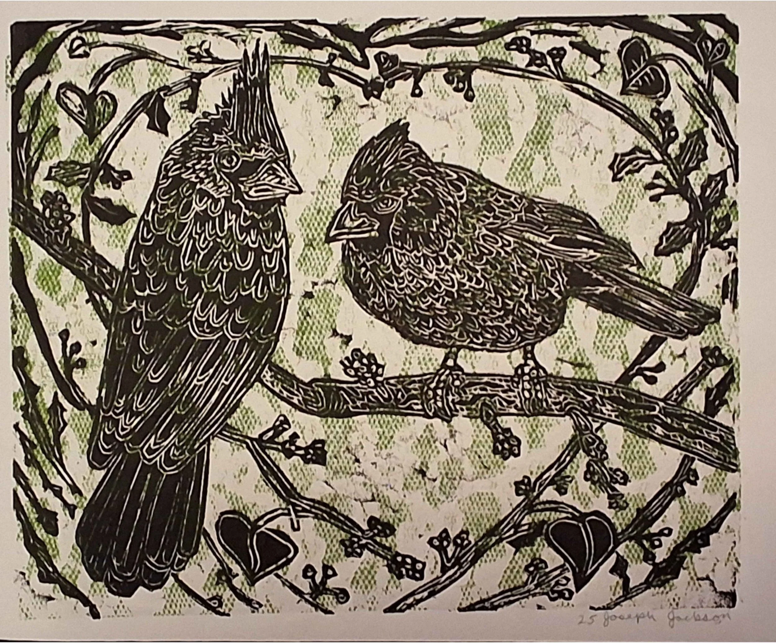02_cardinal love Lino, Lace 12x9, $375.jpg