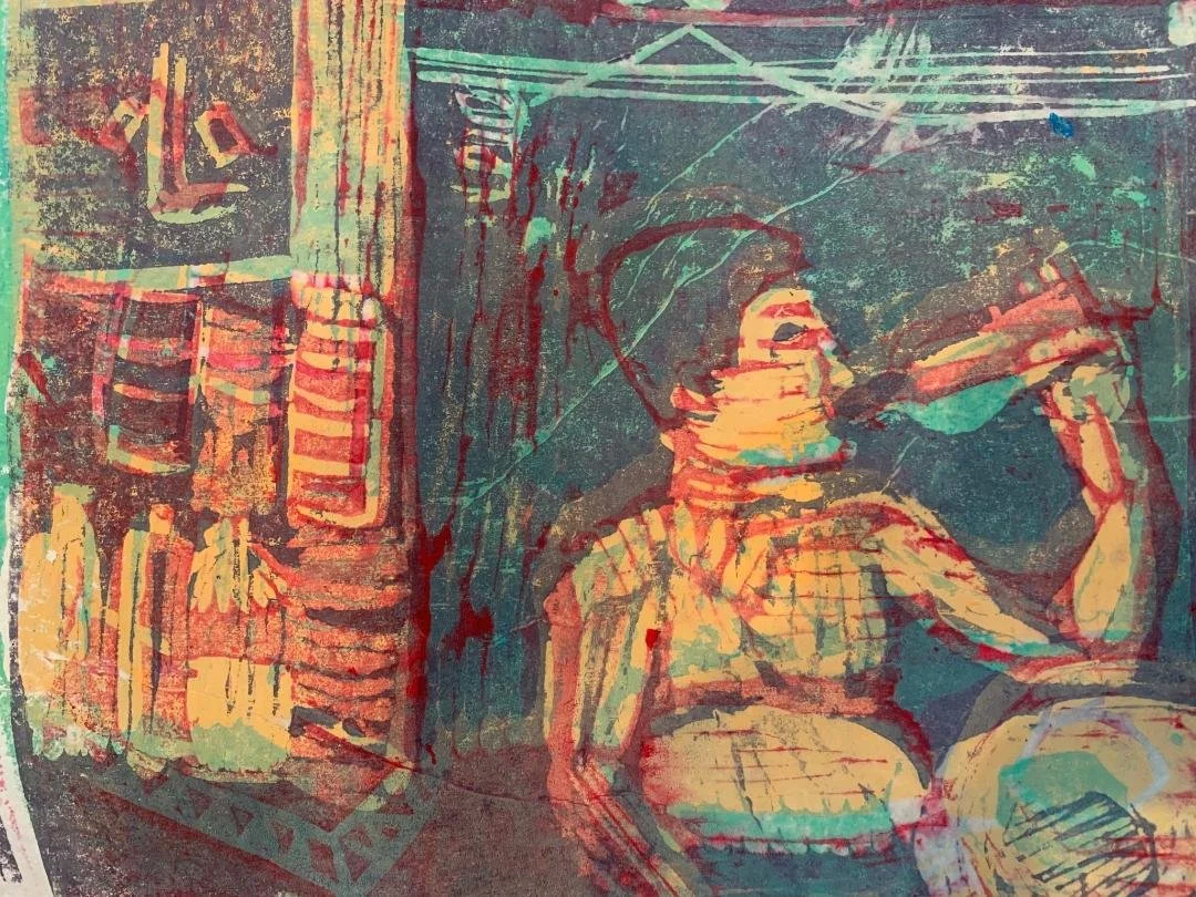 Man Drinking in Stall (2023)