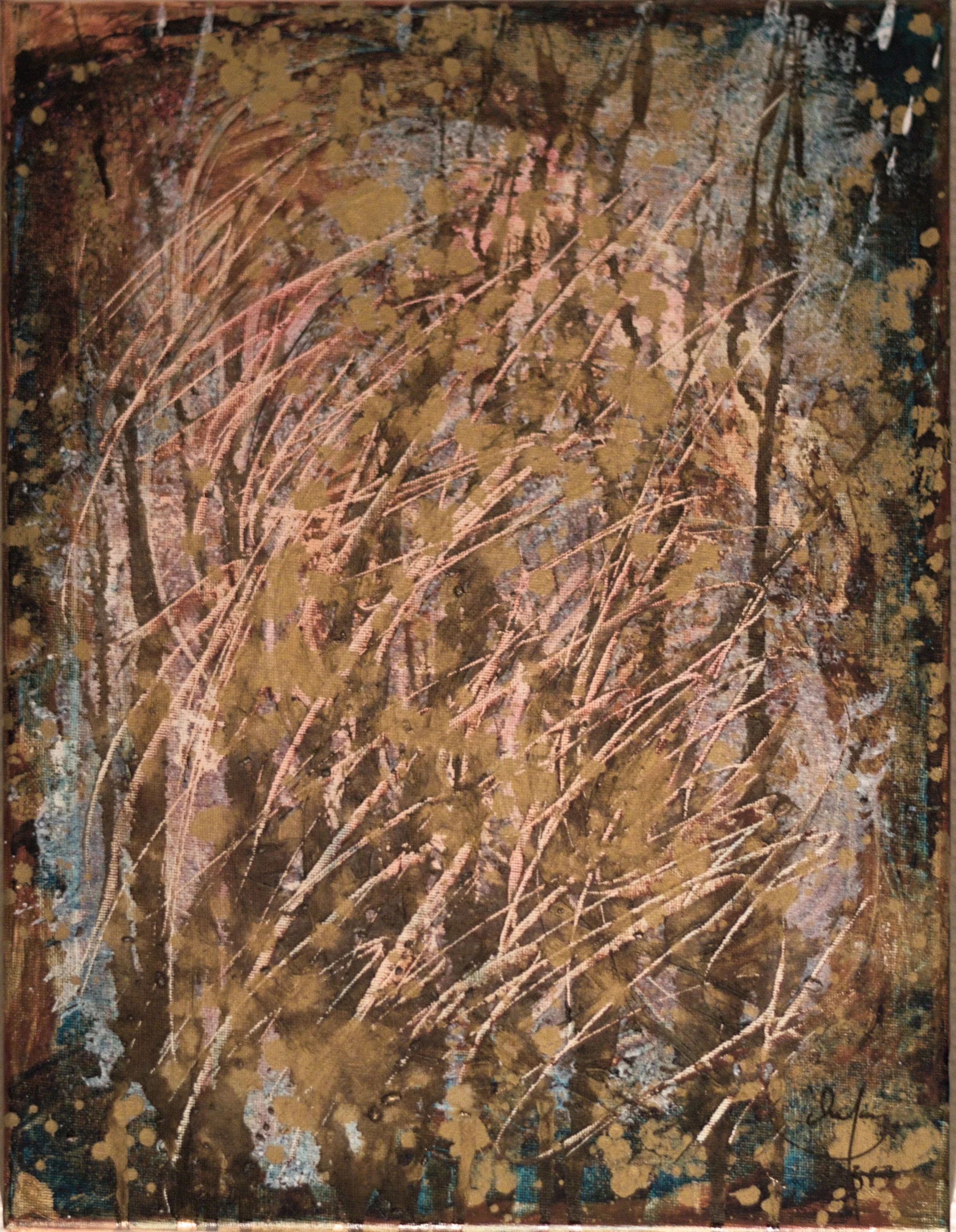 Whispers of the Earth, 30x40cm acrylics and inks on stretched canvas — 2023