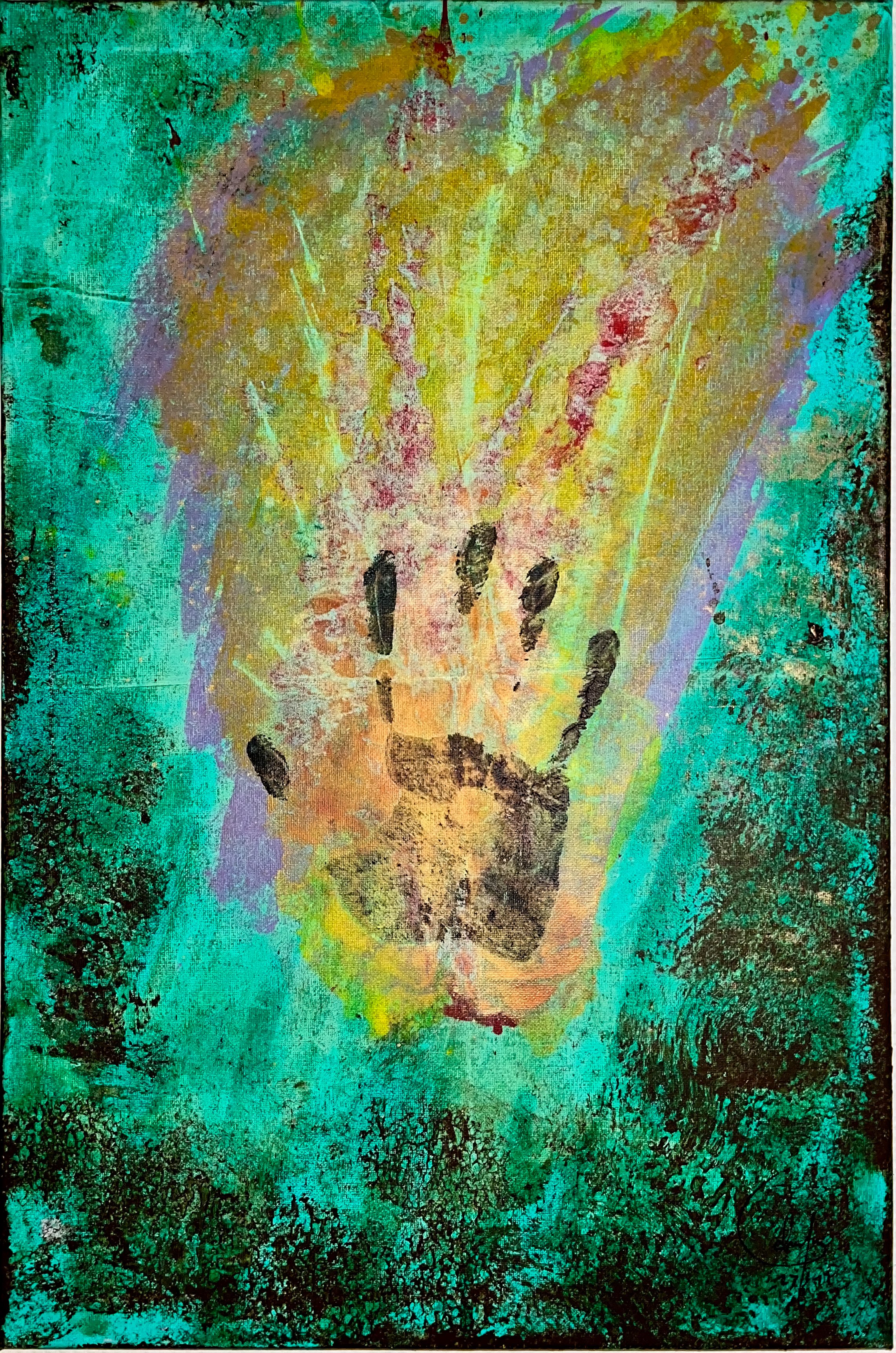 Echo of Existence, 40x60cm, acrylics and inks on stretched canvas — 2023 — Sold