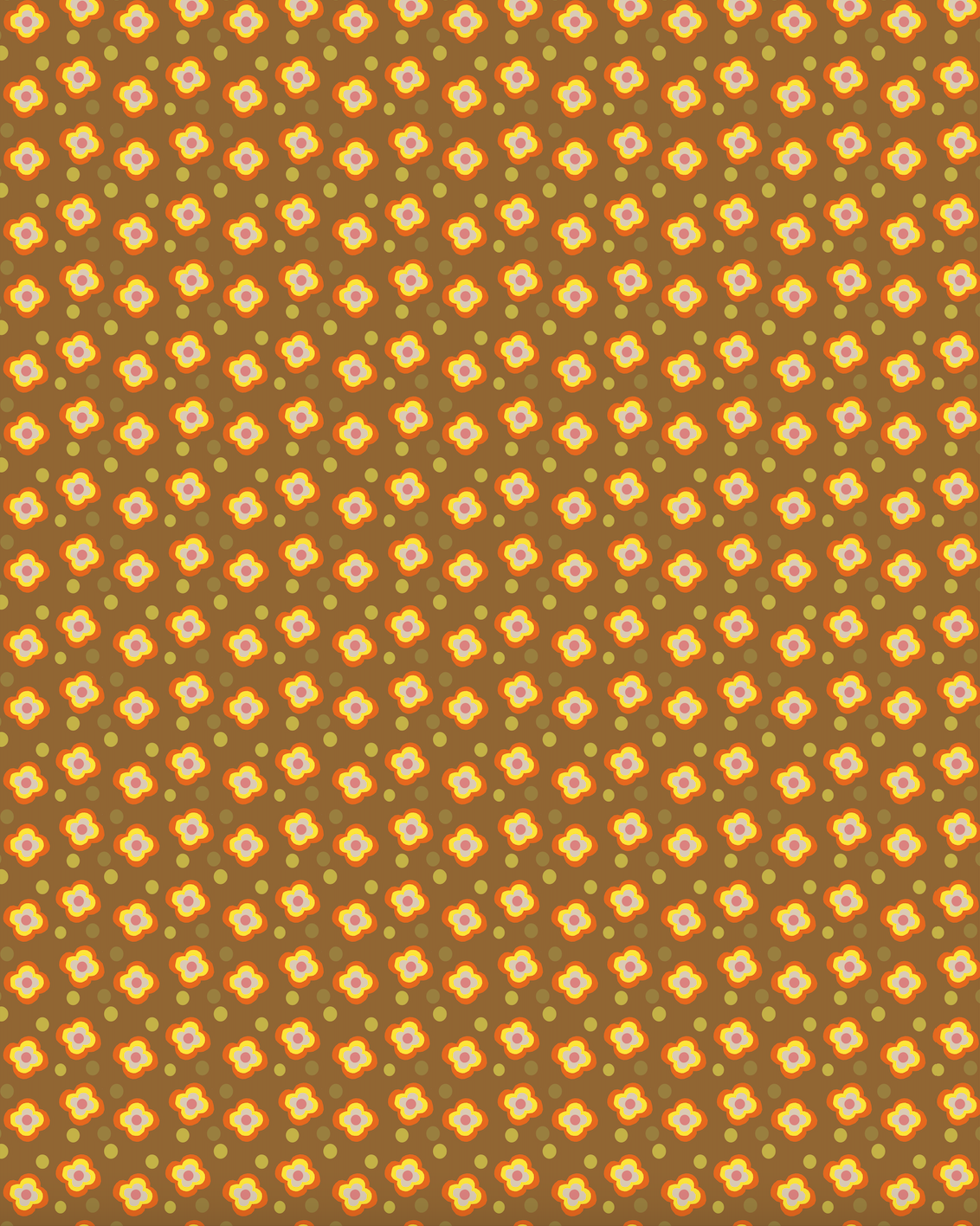 "70's Flowers" in Forest Sprite | Created with Kaledo Print