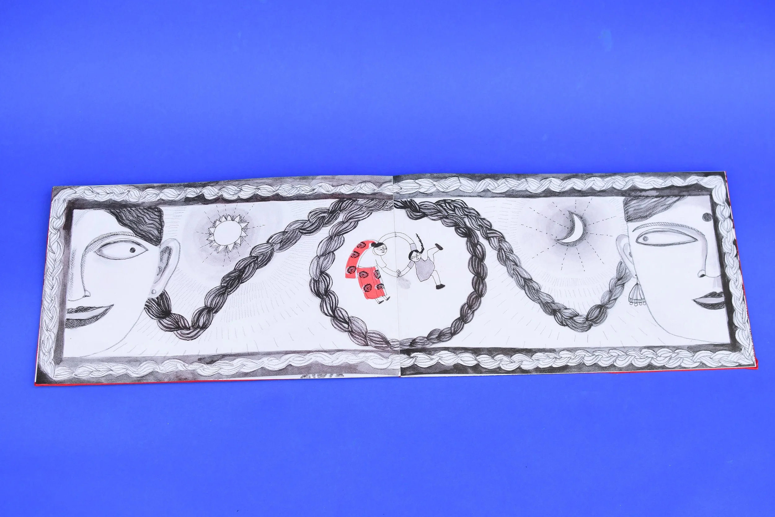 Spread from "My Mother's Sari", a picture book about generational love, grief, and loss.