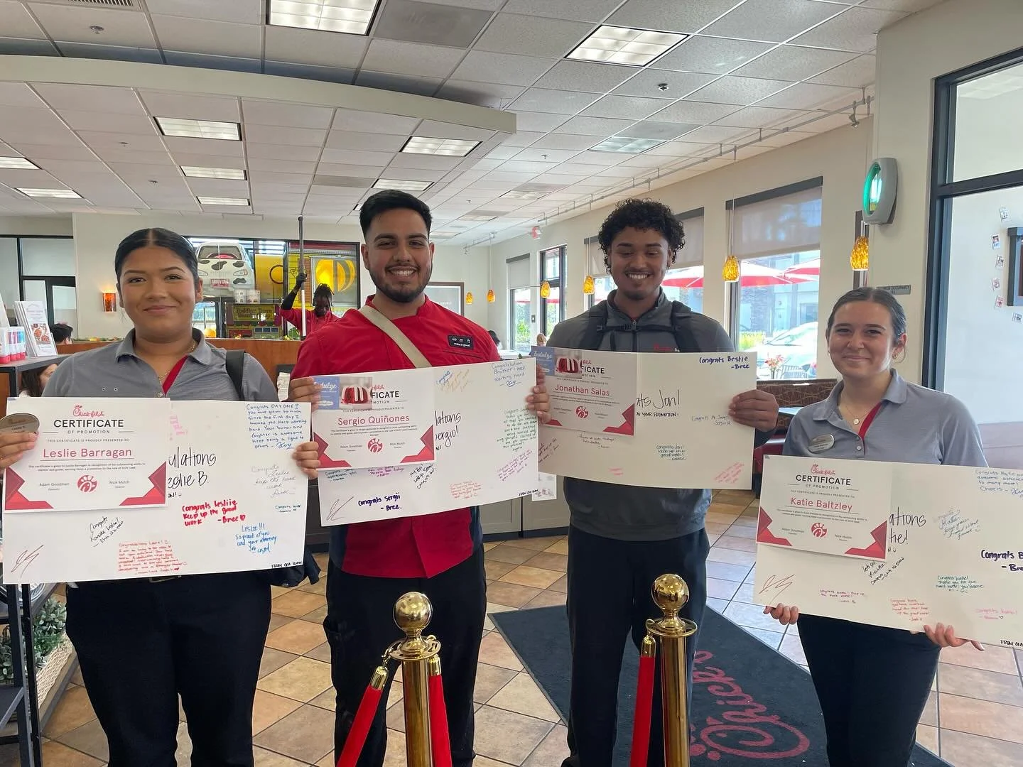 We wanted to introduce you to some of our new leaders!!

Leslie &amp; Katie: FOH Shift leads
Sergio: BOH shift lead
Jonathan: BOH Manager
Jose: BOH Manager

We hope you can stop by and congratulate them on their promotion! 🎉🐮