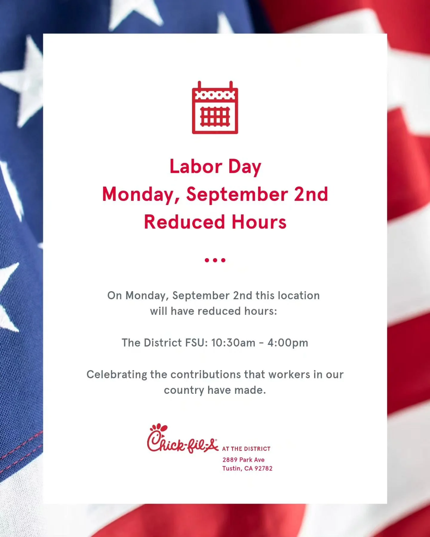 We'll be having special holiday hours for this upcoming Labor Day! Our location will be open from 10:30AM-4:00PM for your convenience. 🇺🇲🐄