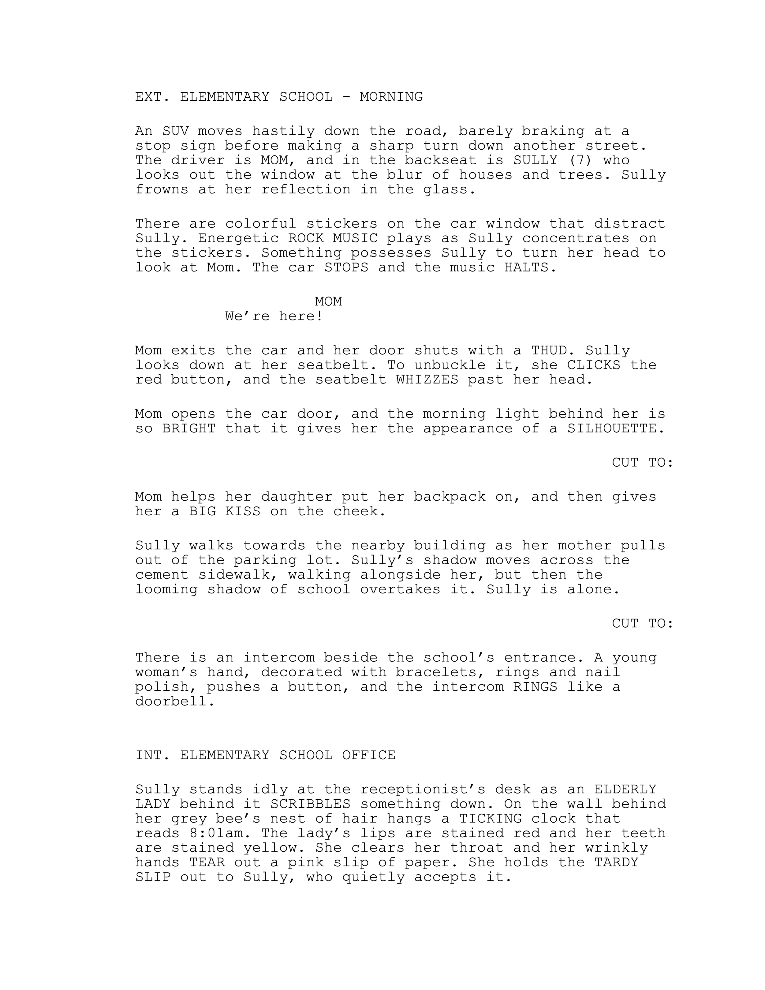 Script Excerpts Writing — Phoebe Sullivan Portfolio