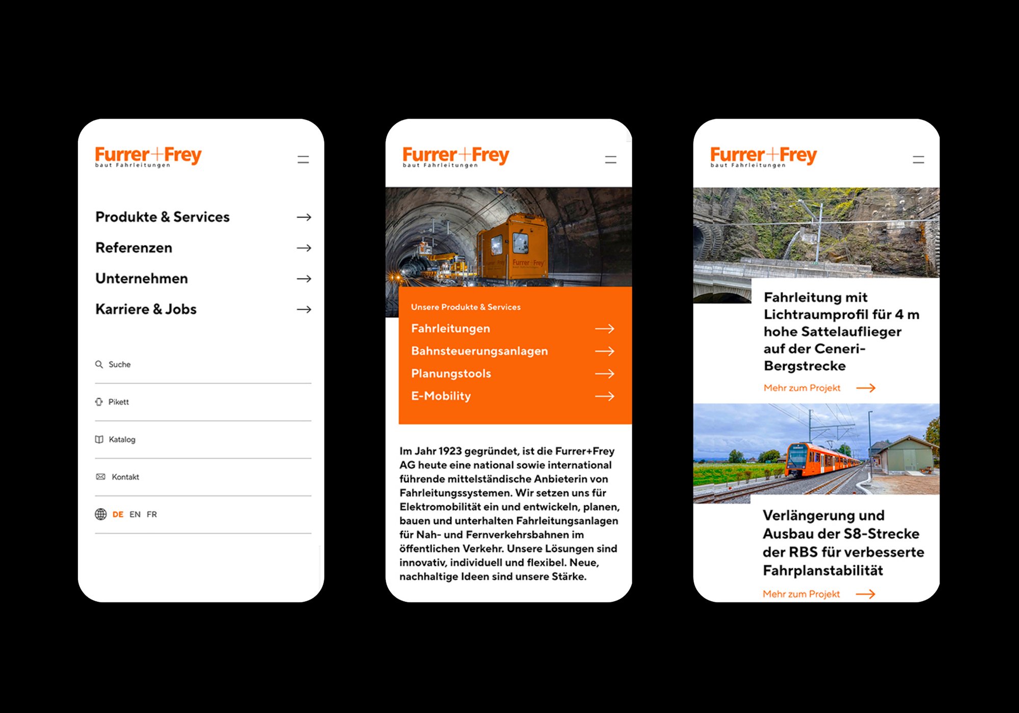 Website Furrer+Frey mobile