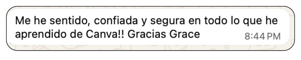 Mensaje de una alumna de Diseñado Club