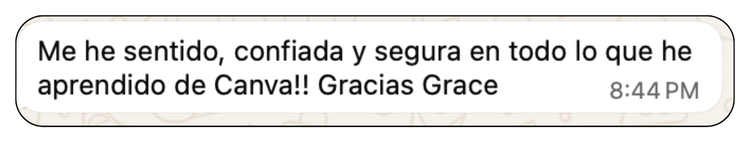 Mensaje de una alumna de Diseñado Club