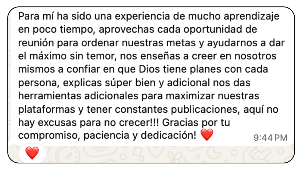 Mensaje de una alumna de Diseñado Club