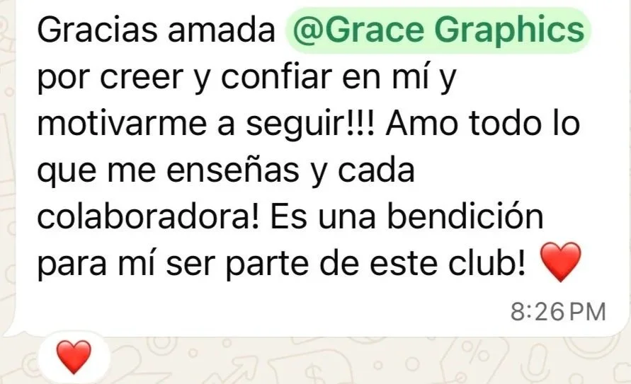 Mensaje de una alumna de Diseñado Club