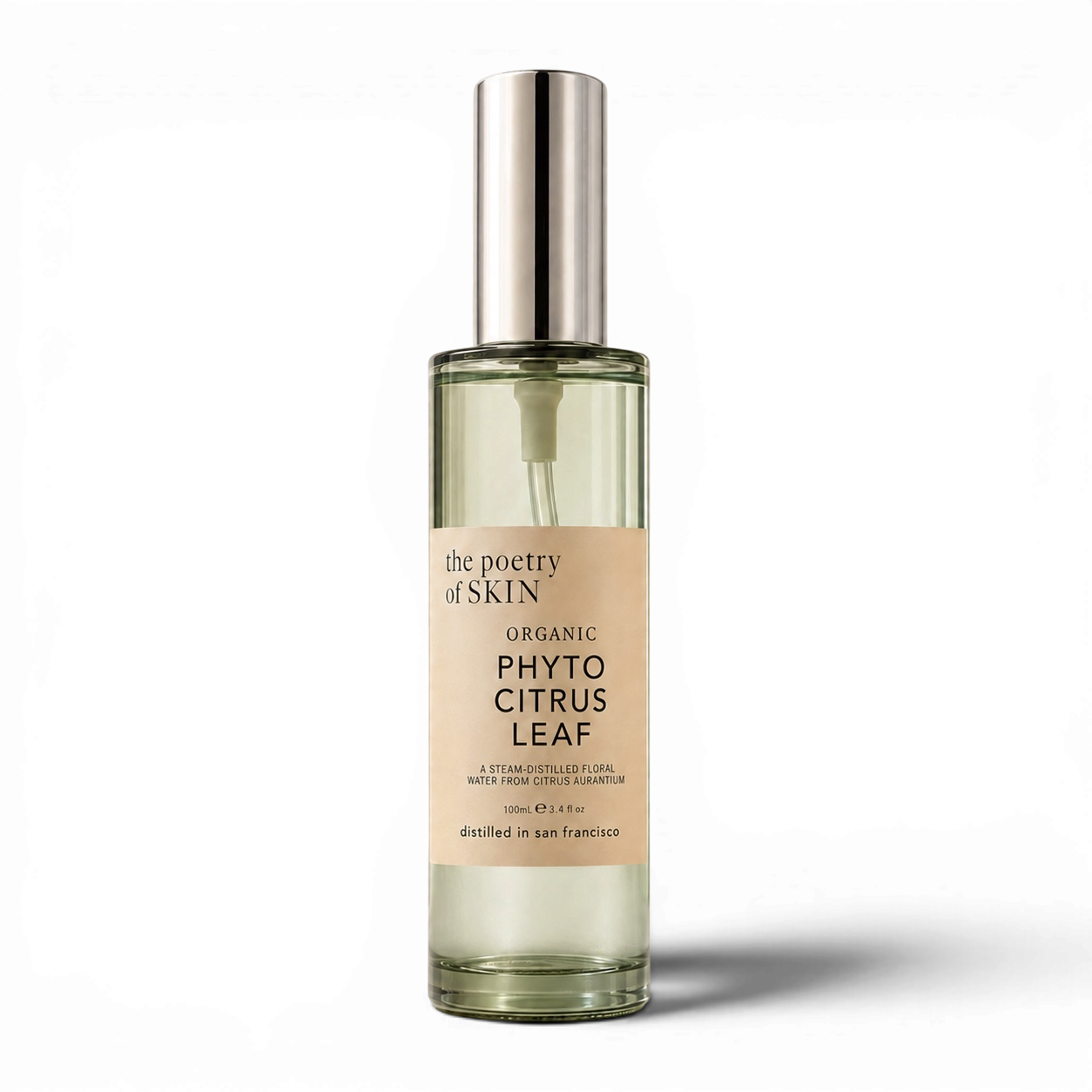 Phyto Citrus Leaf Distillate by Poetry of Skin — organic bitter orange leaf hydrosol in glass spray