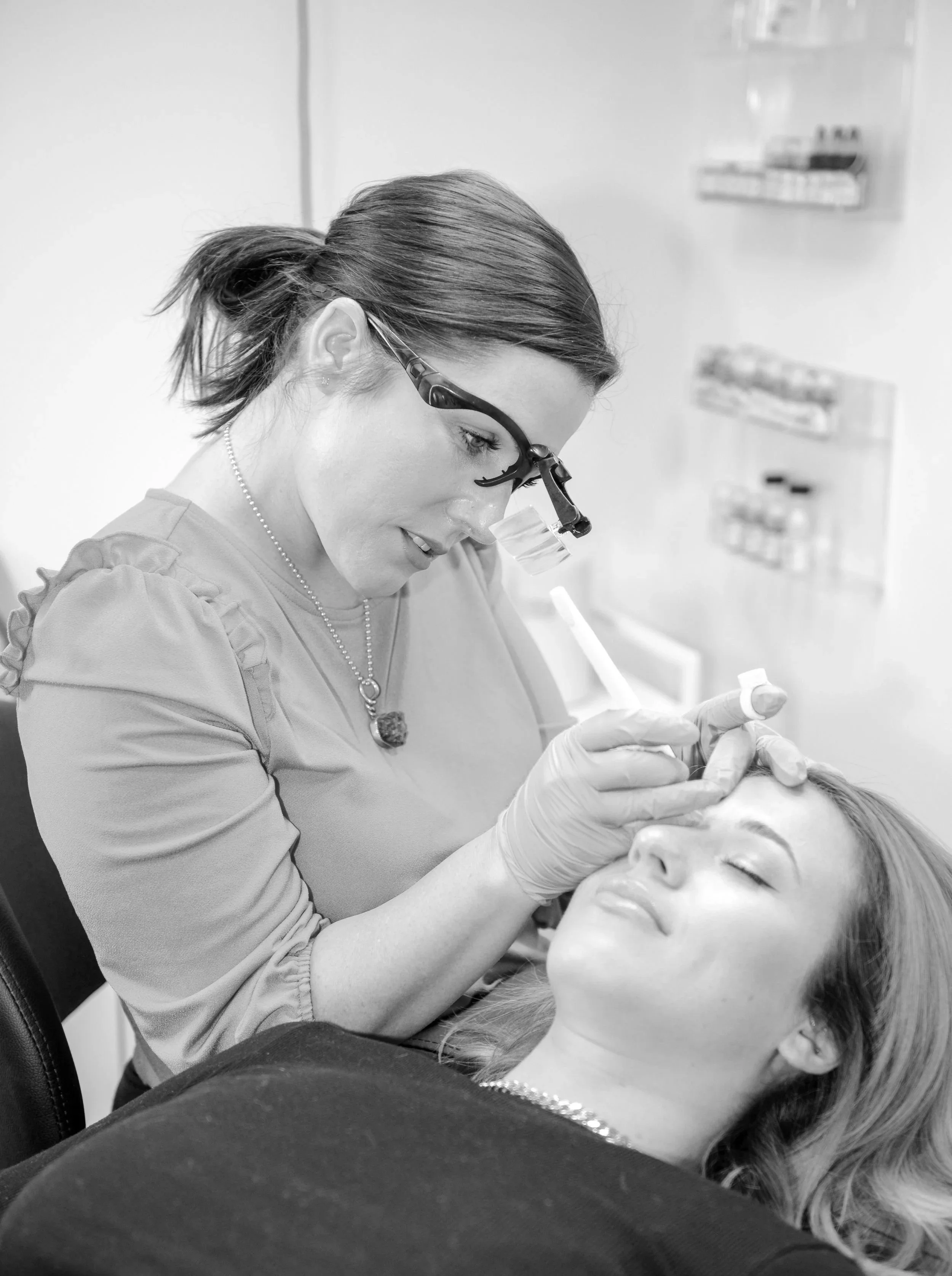 Twin Cities microblading artist Tamsen brow mapping