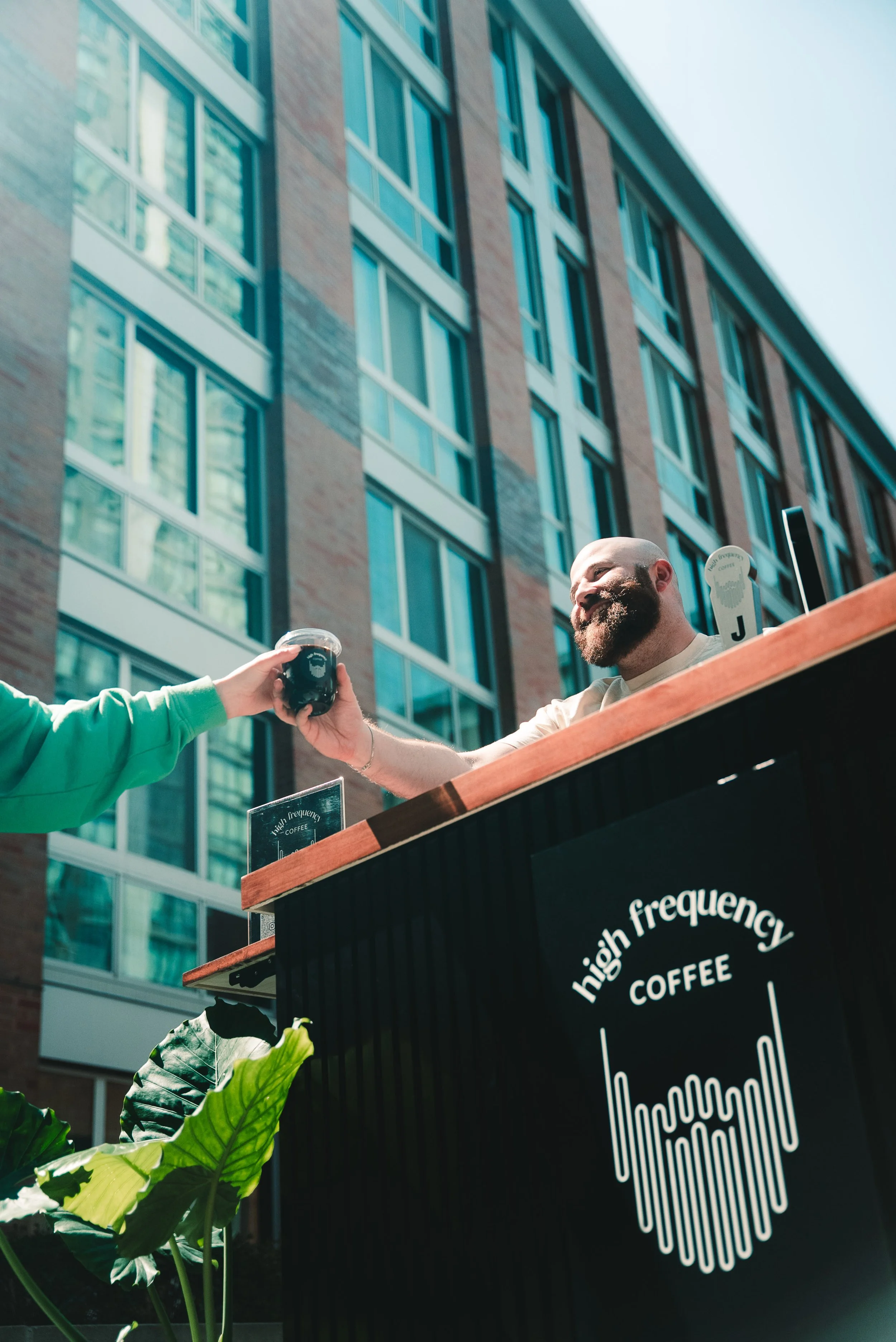 A specialty coffee and matcha bar catering service with cold foam and custom drinks at a New Jersey event