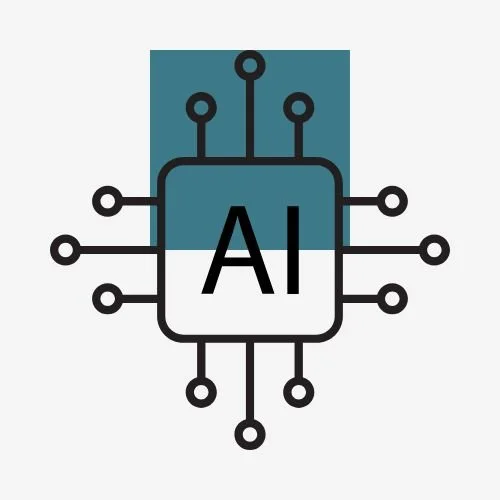 microchip icon with AI letters in middle