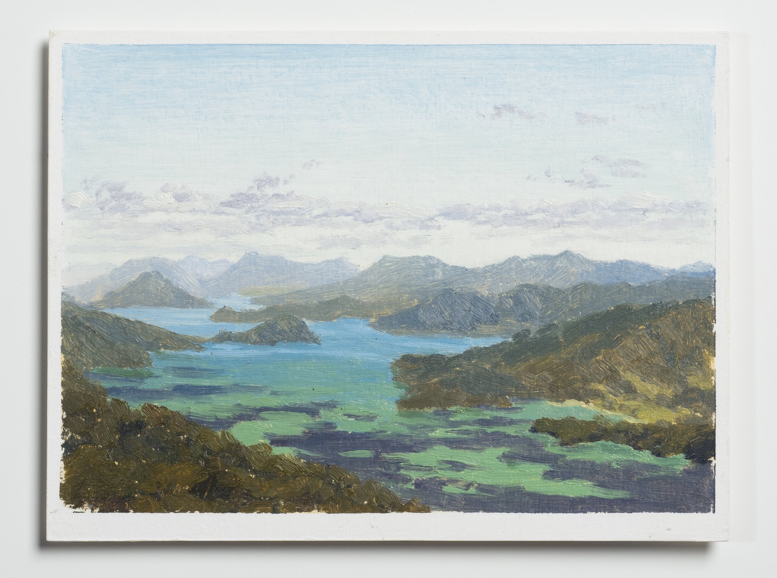 Walking and painting Te Araroa Trail, the 3000km trail traversing the length of New Zealand. A ‘plein air’ record of the landscape encountered each day, accumulating to 141 paintings