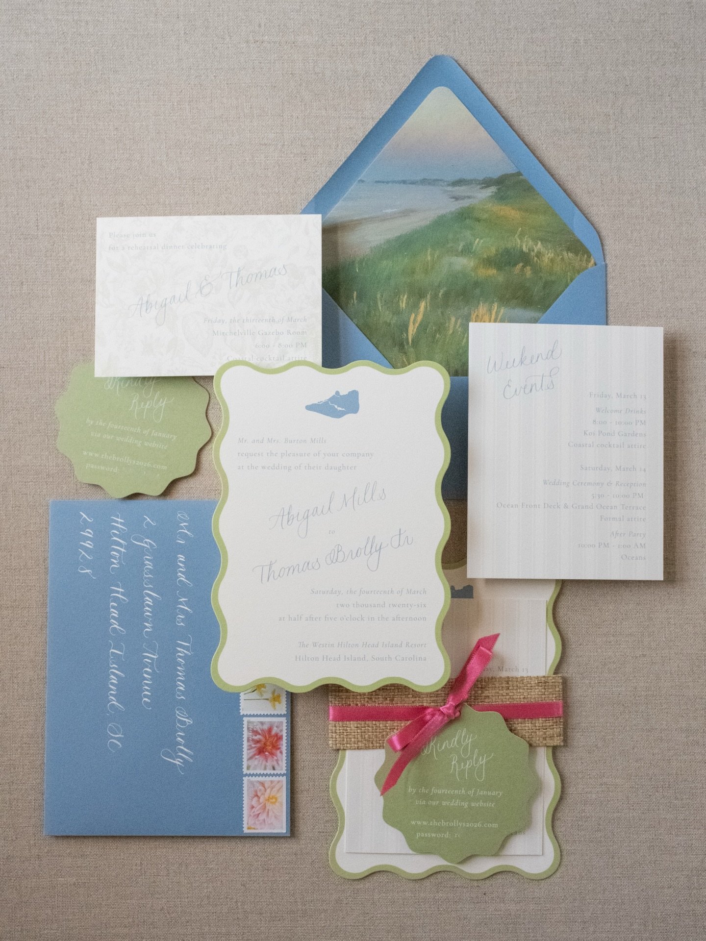 I&rsquo;ve been excited to share this one - not only for such a fun, coastal design, but because of how special of a couple it was created for. 

Hilton Head has been a special place for the Mills family, spending many summers enjoying the coast. Abb