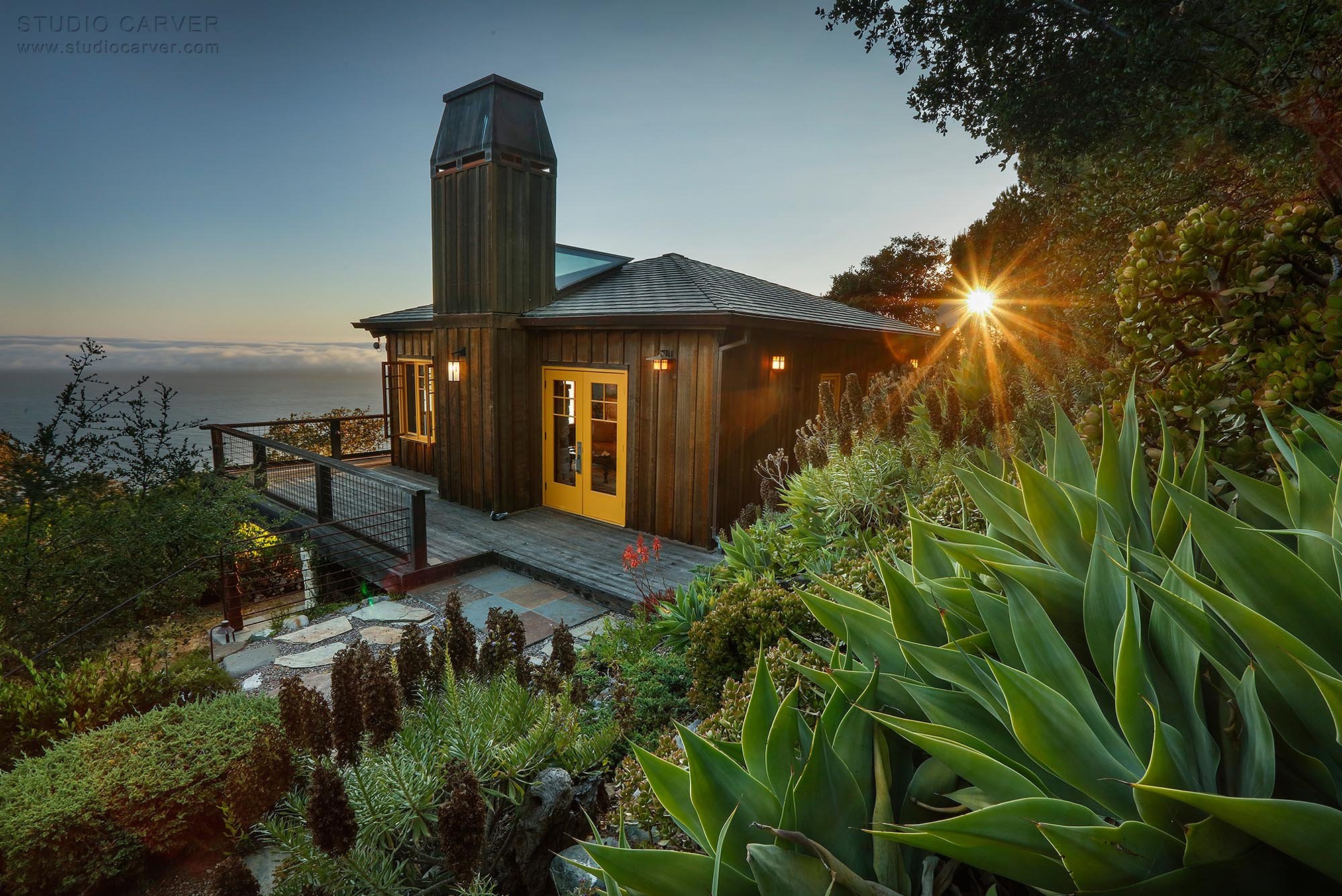 Explore Coastlands in Big Sur, CA - A serene 1,425 sq ft cabin by Studio Carver. Ocean and mountain views await in this secluded paradise.