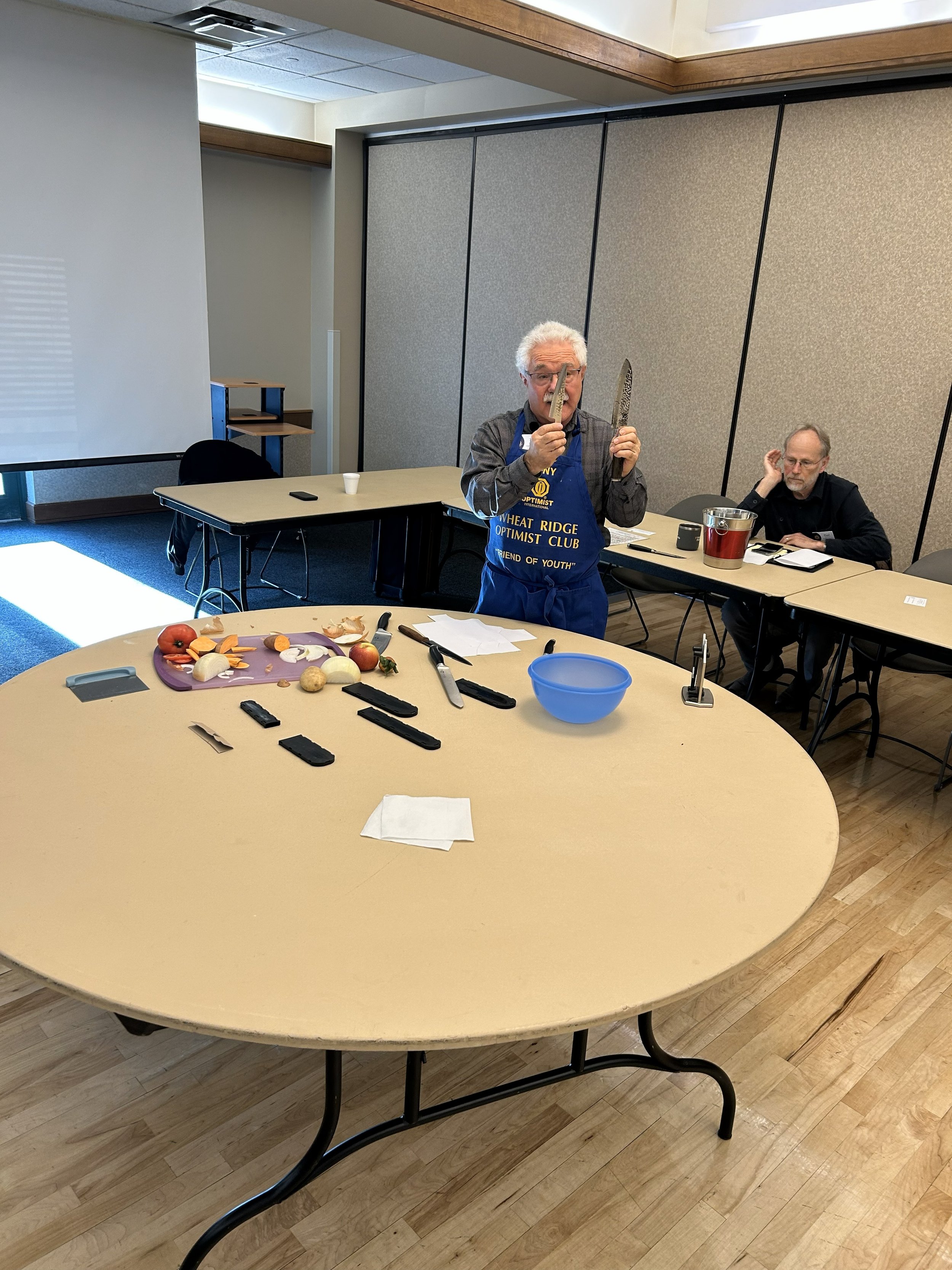 1/14 - Today’s guest speaker, our very own Tony Carpenter. He shared his knowledge about cutlery.