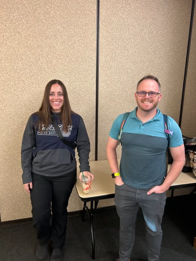 Kylee Fisher and Joe Mallory, Wheatridge police department, SRO’s in WR schools,
Optimist guest speakers today 12/17