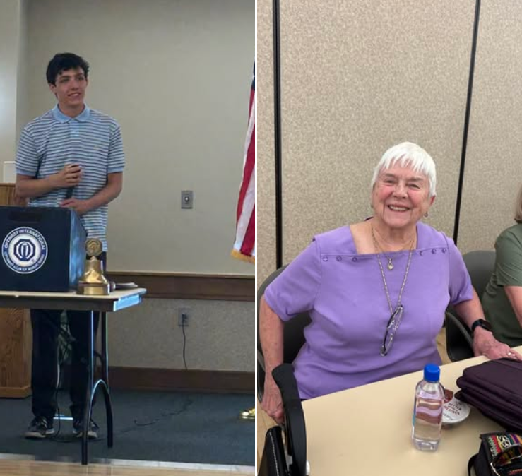 6/17 - Great scholarship speaker at the WR Optimist club this morning!
Sean Hartin graduated senior heading to college with marine biology as his major, shared his story with us ~
Gretchen Cervany joined us as well complimenting what her husband crea