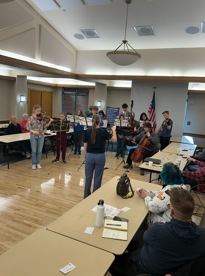 2/11 -WR High School orchestral band played for our Optimist club this morning ~ Fabulous performance!  This represents 1/4th of the total group.