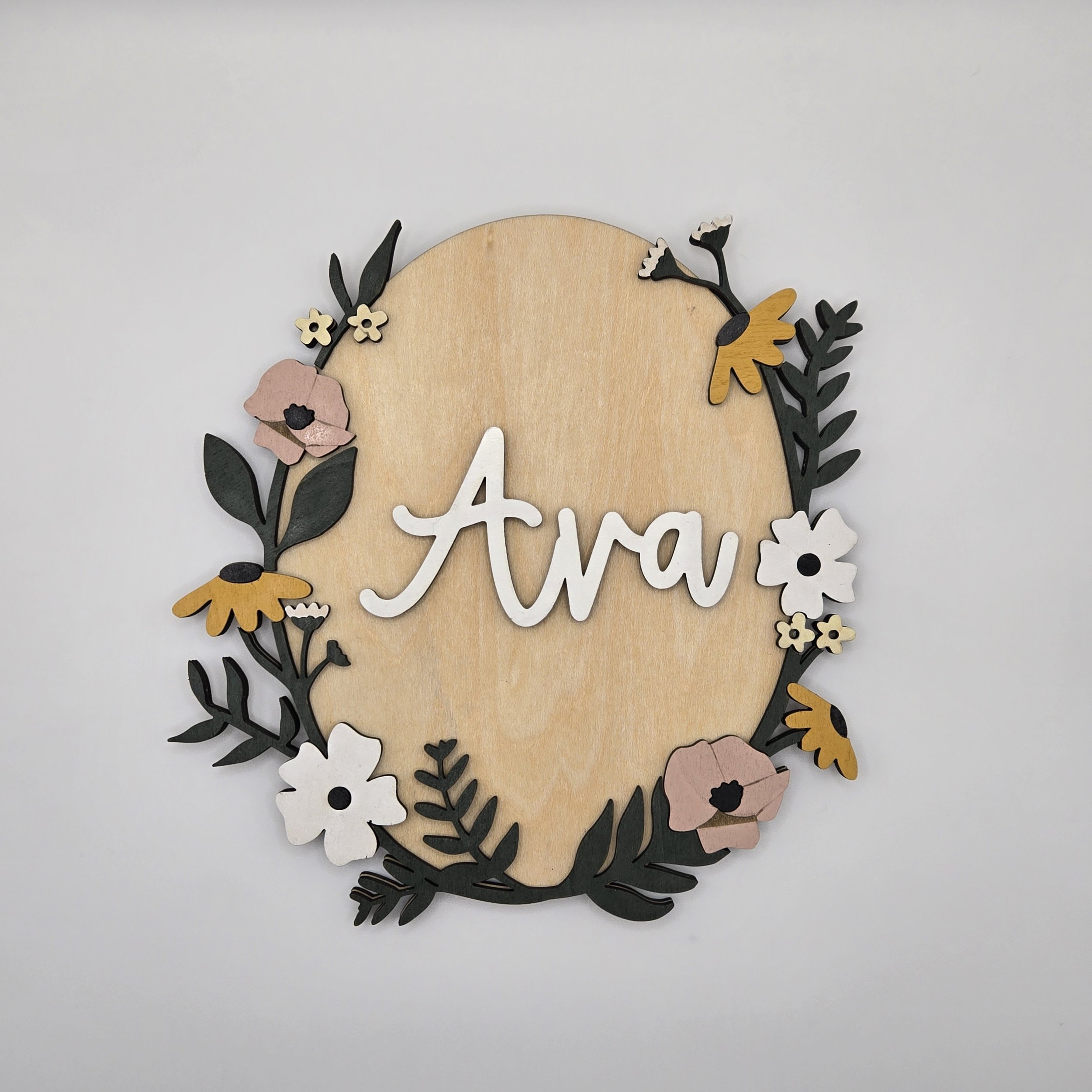 Boho Floral Name Sign