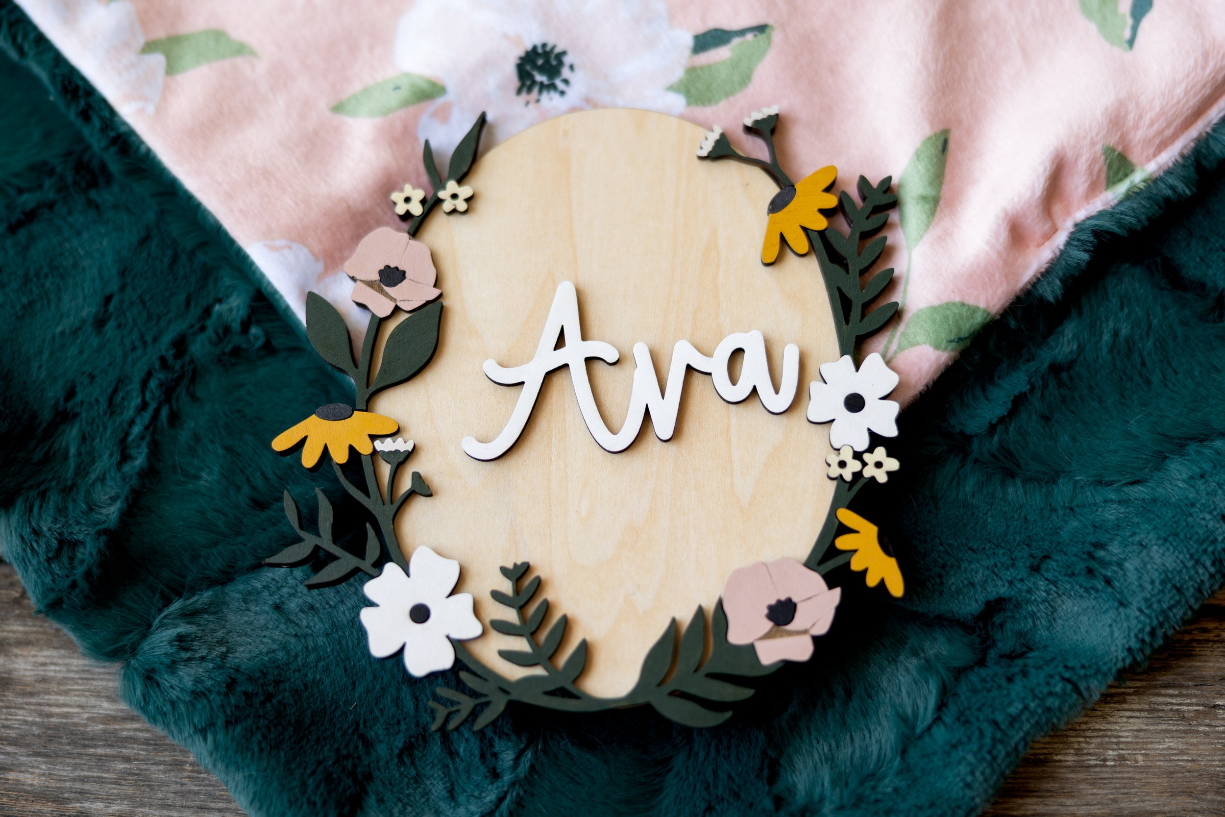 Boho Floral Name Sign