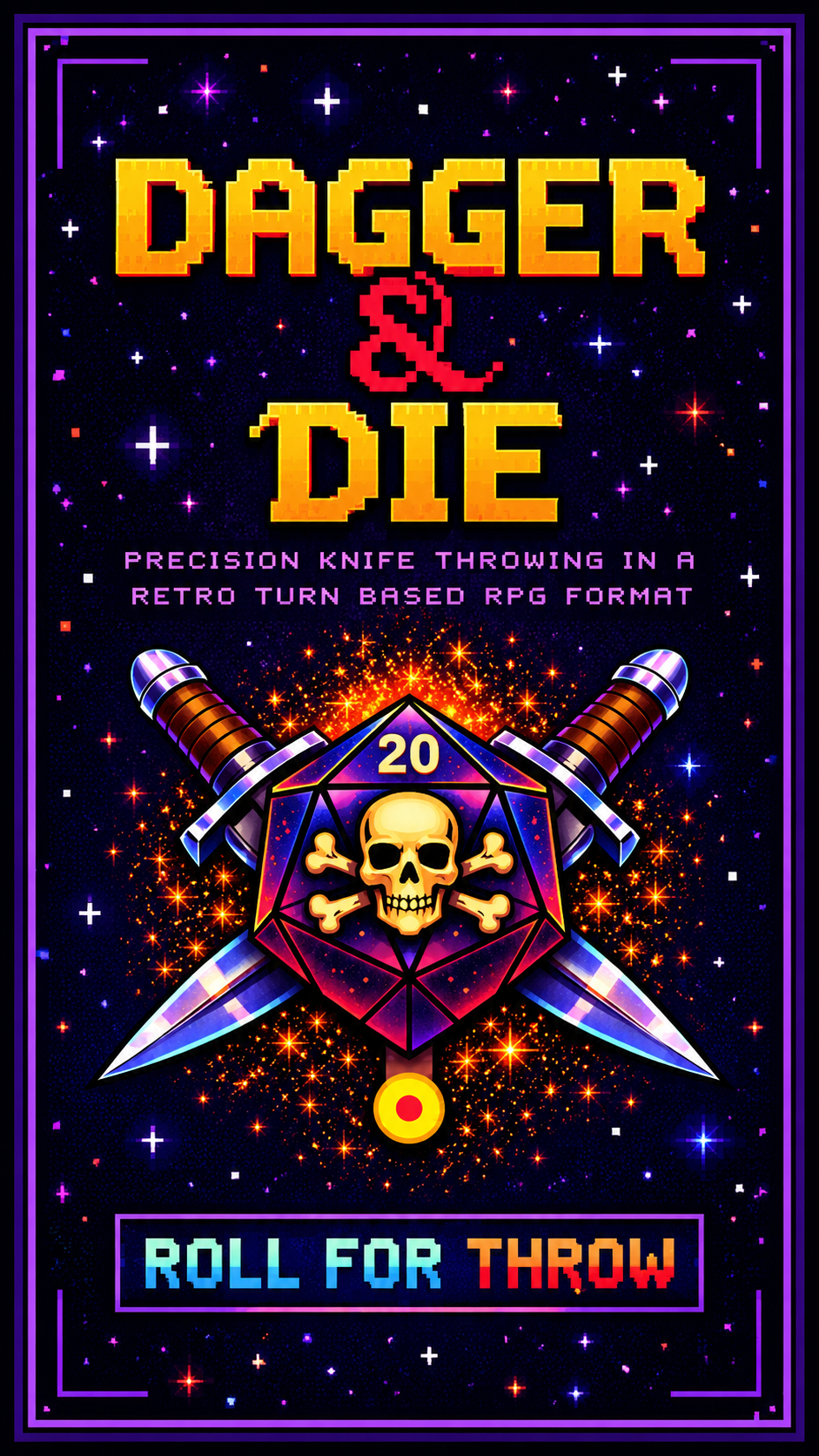 Dagger & Die by M3, a projected retro RPG knife throwing game at Horseman's Axe & Knife in Chardon, Ohio.